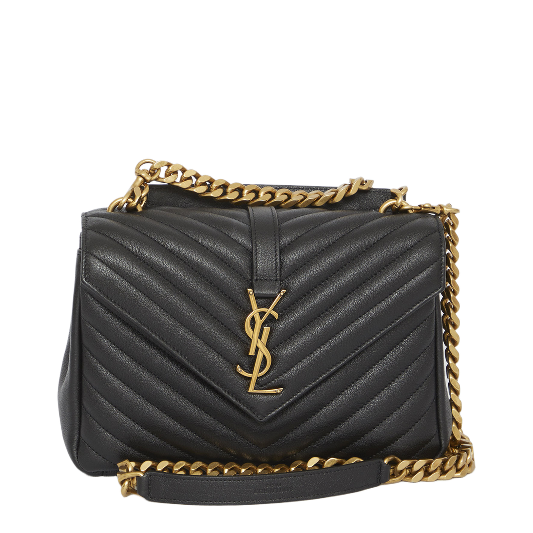 College Medium Quilted Leather Shoulder Bag - Nero