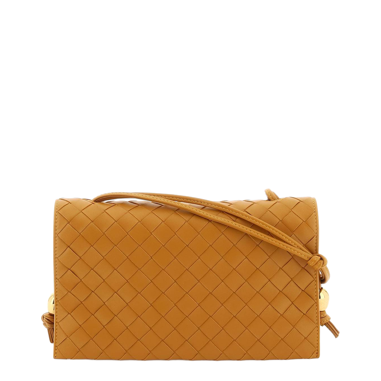 Intrecciato Leather Shoulder Bags - Gold