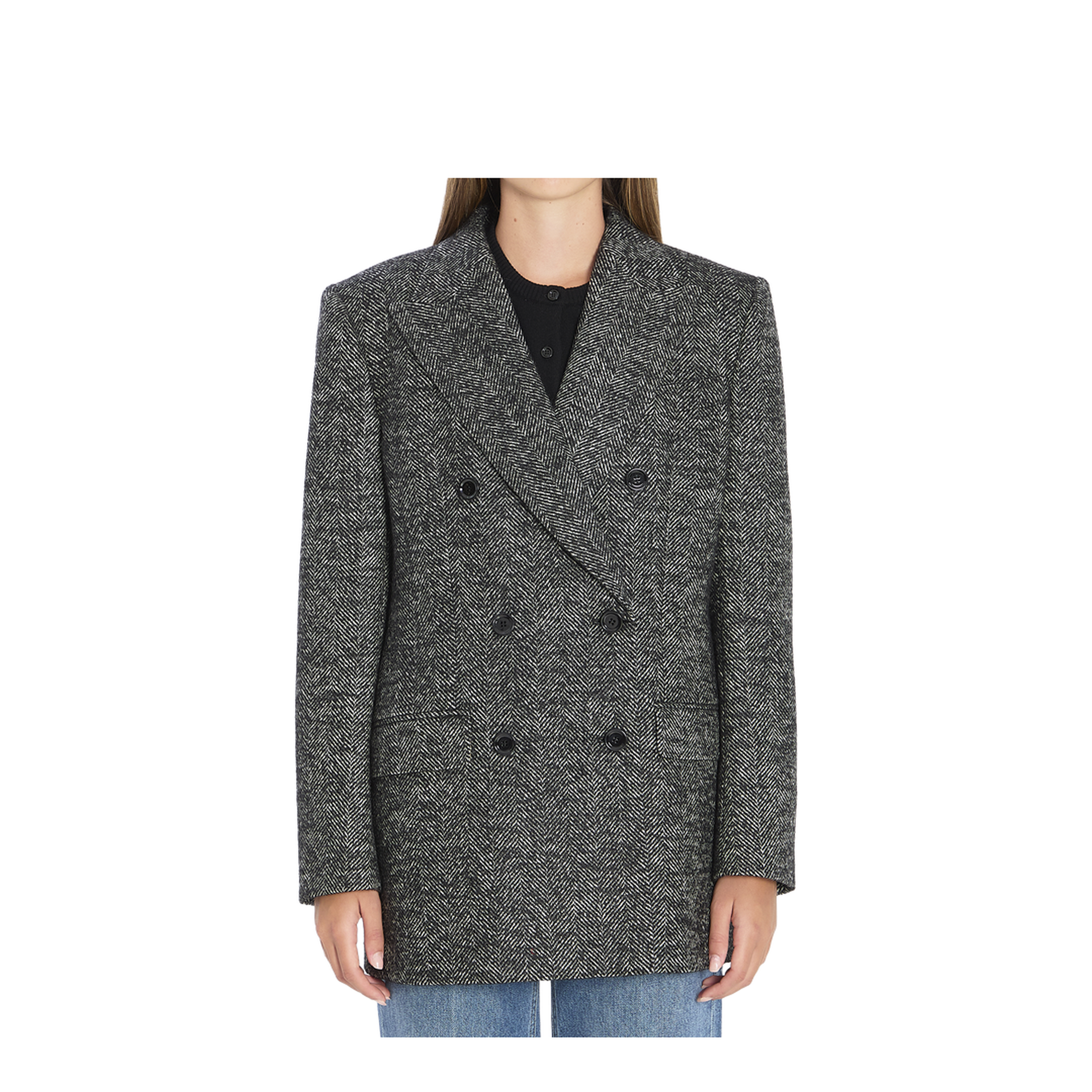 Double-breasted chevron jacket