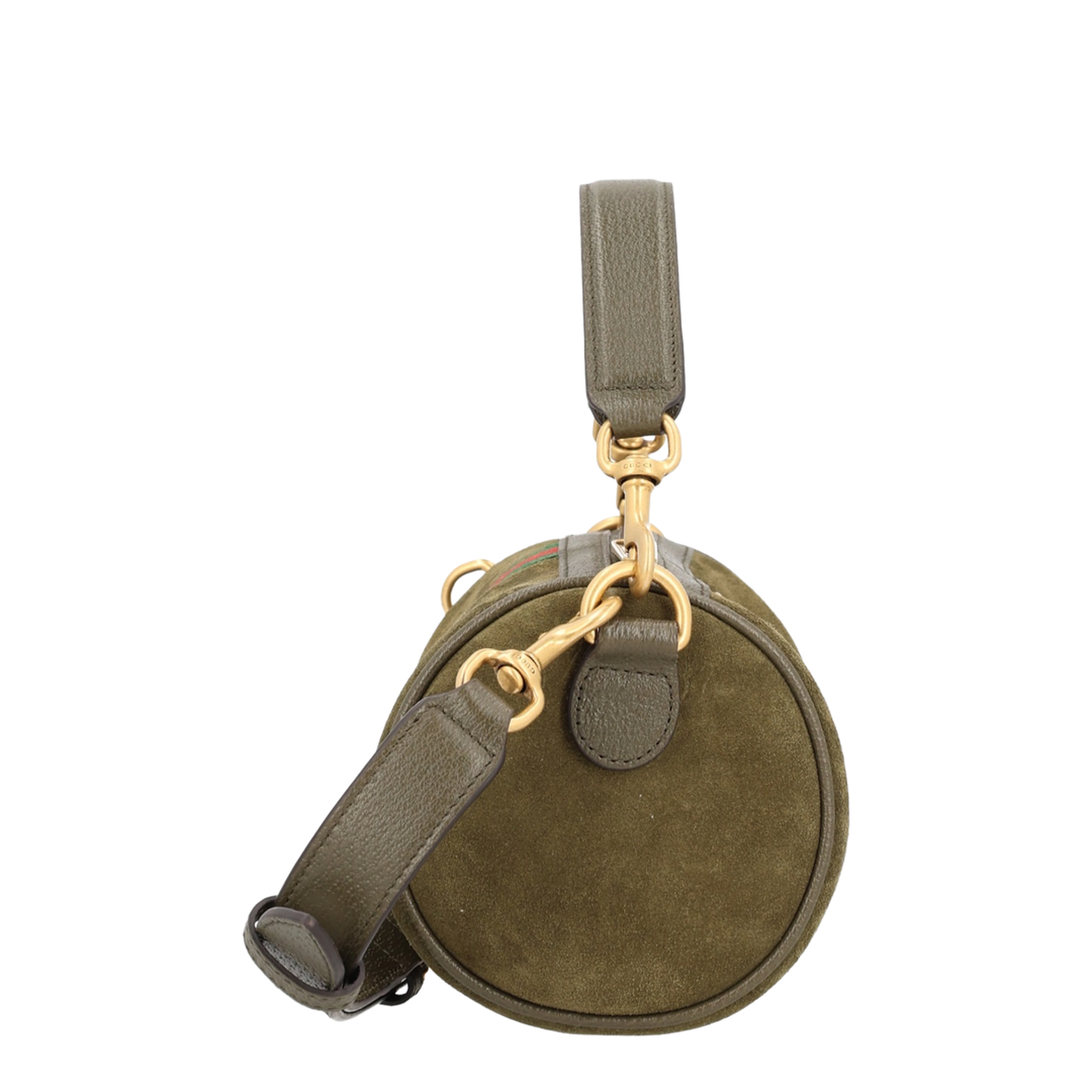 Ophidia Mini Shoulder Bag Suede Dark Green