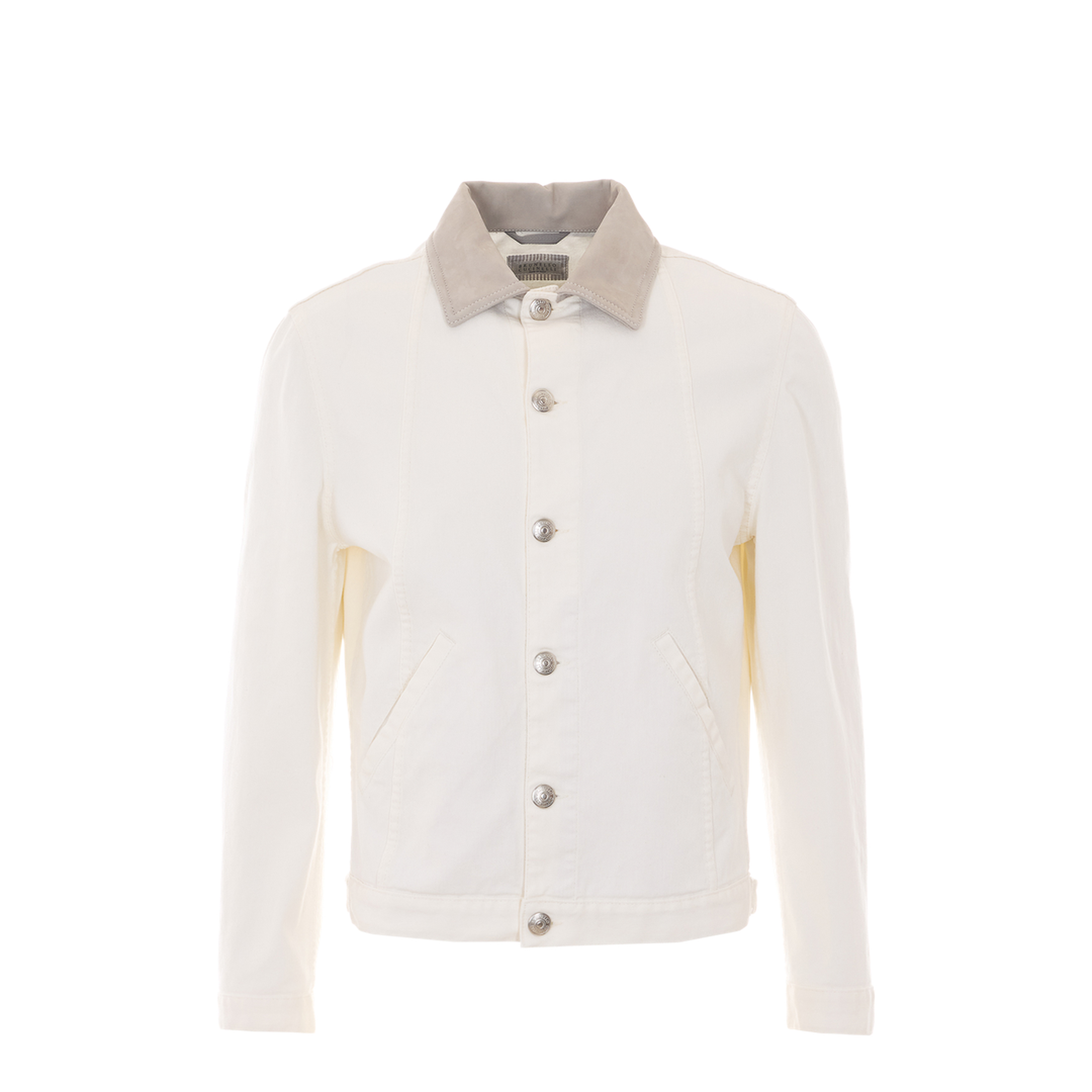 Button-Up Denim Jacket White