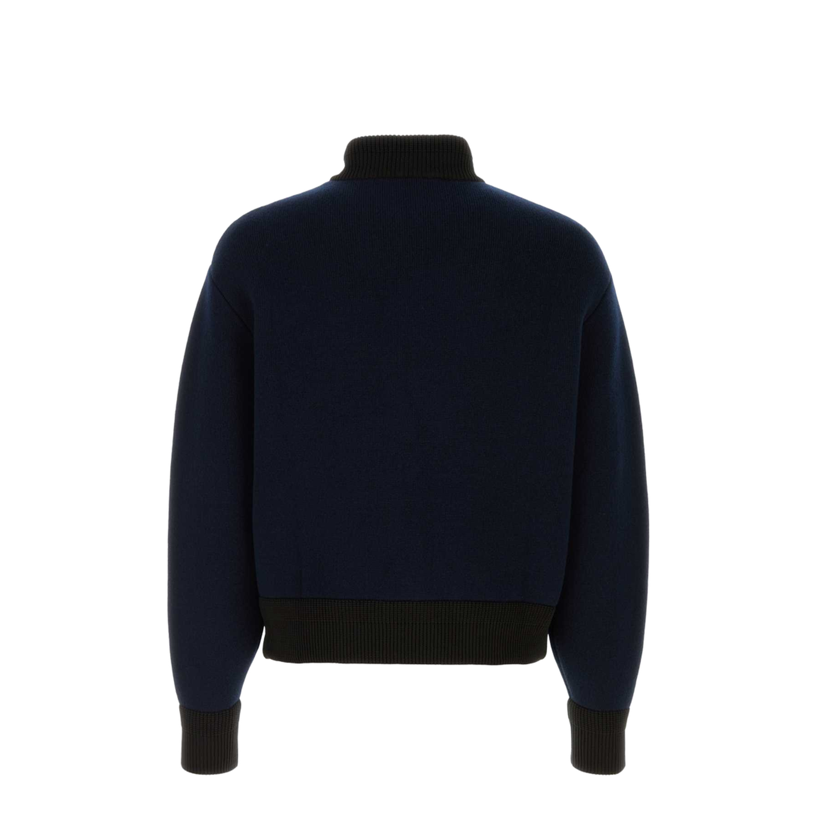 Dark Blue Wool Blend Cardigan