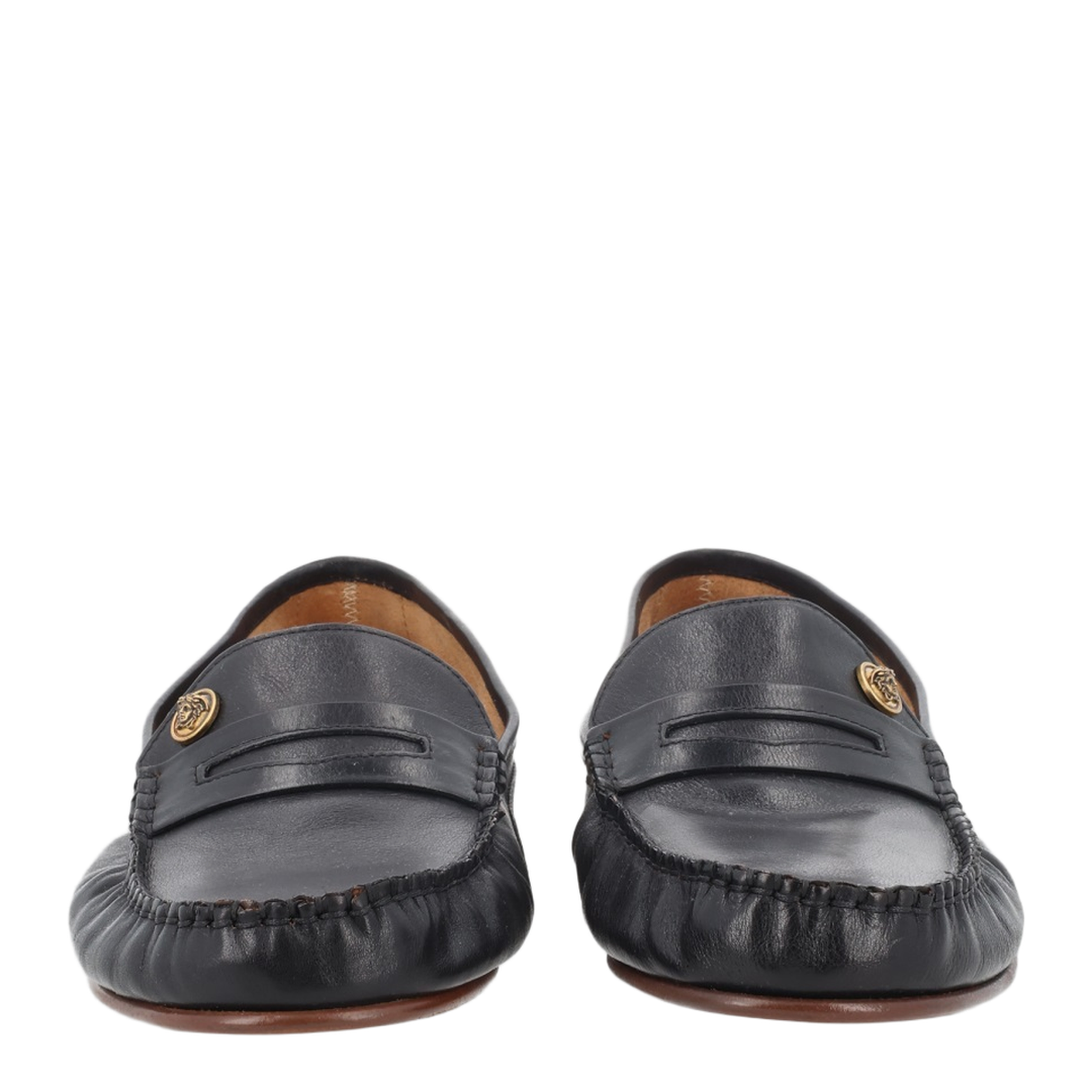 MAYFEYR - Versace - Loafers With Metal Detail On The Front Black-Gold - 10233221A173461B55J