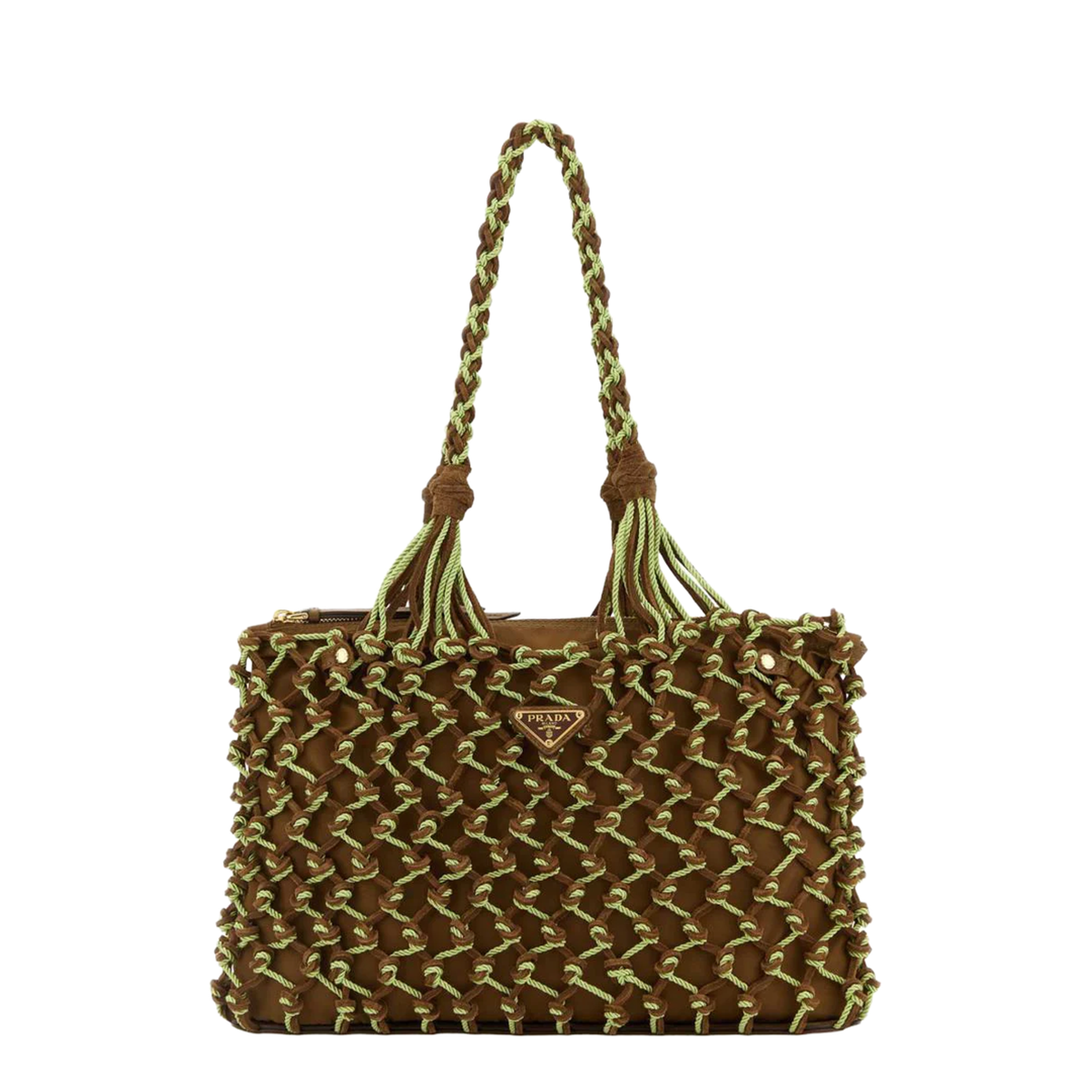 Two-tone mesh shopping bag