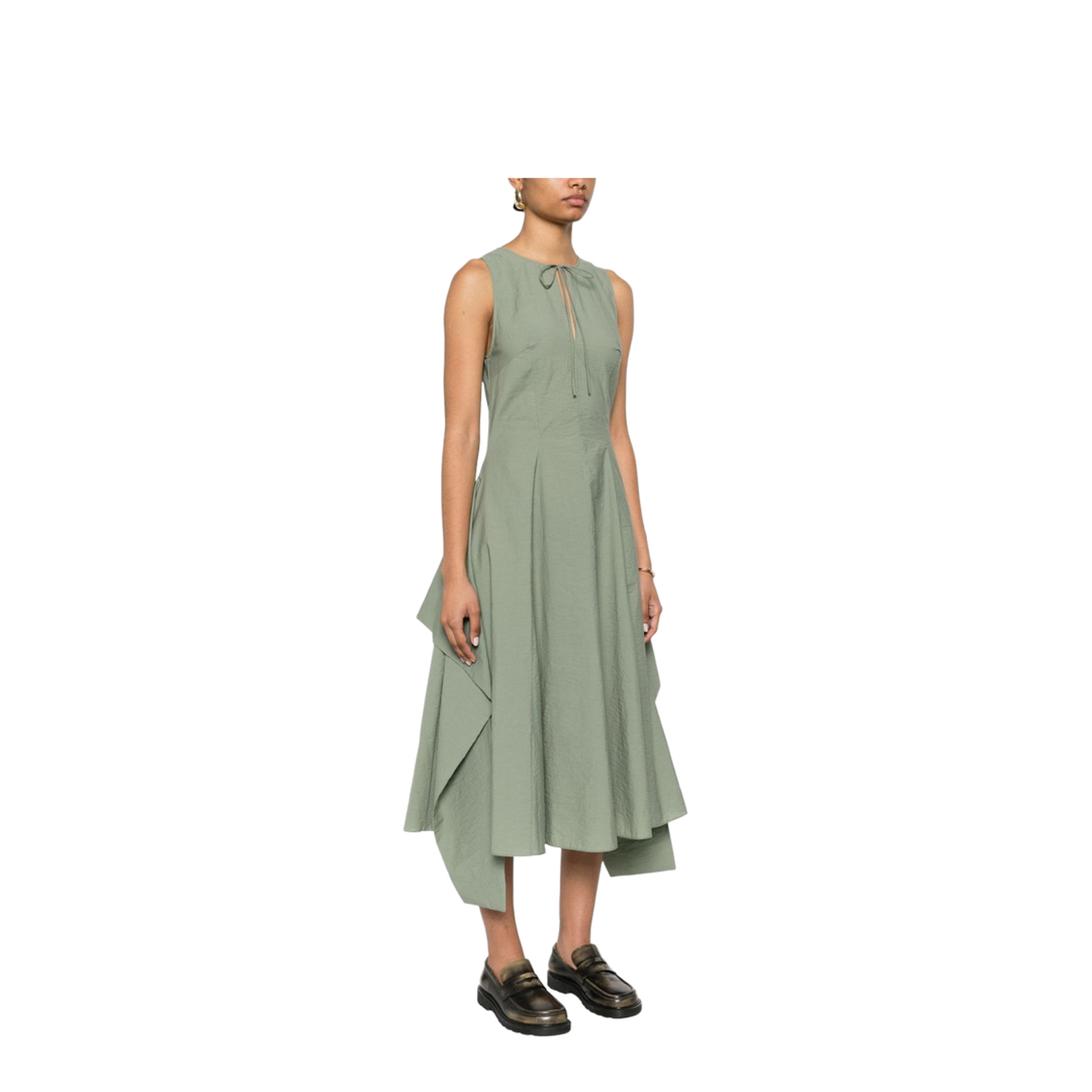 Cotton Blend Midi Dress