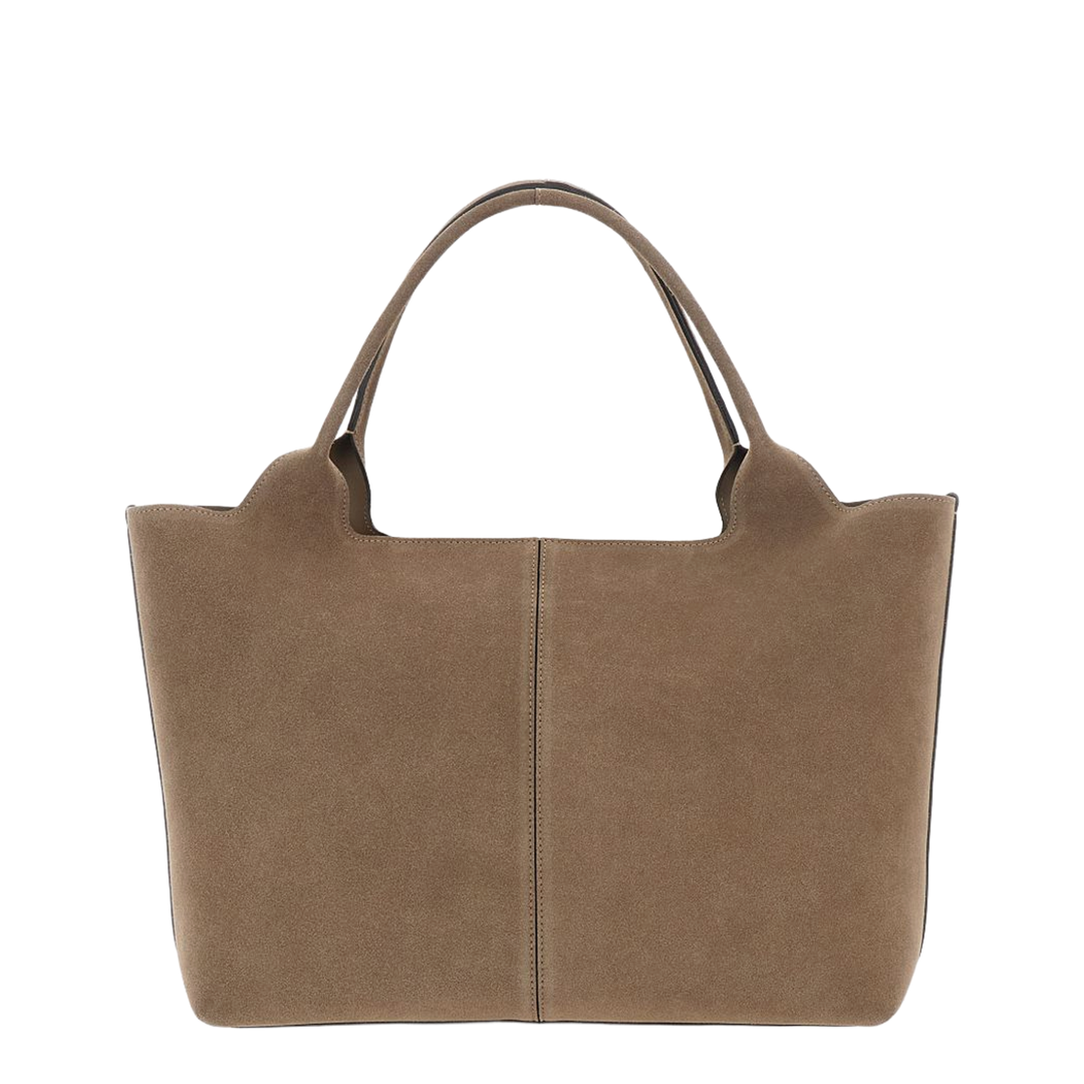 Medium Small Suede Shopping Bag - Beige