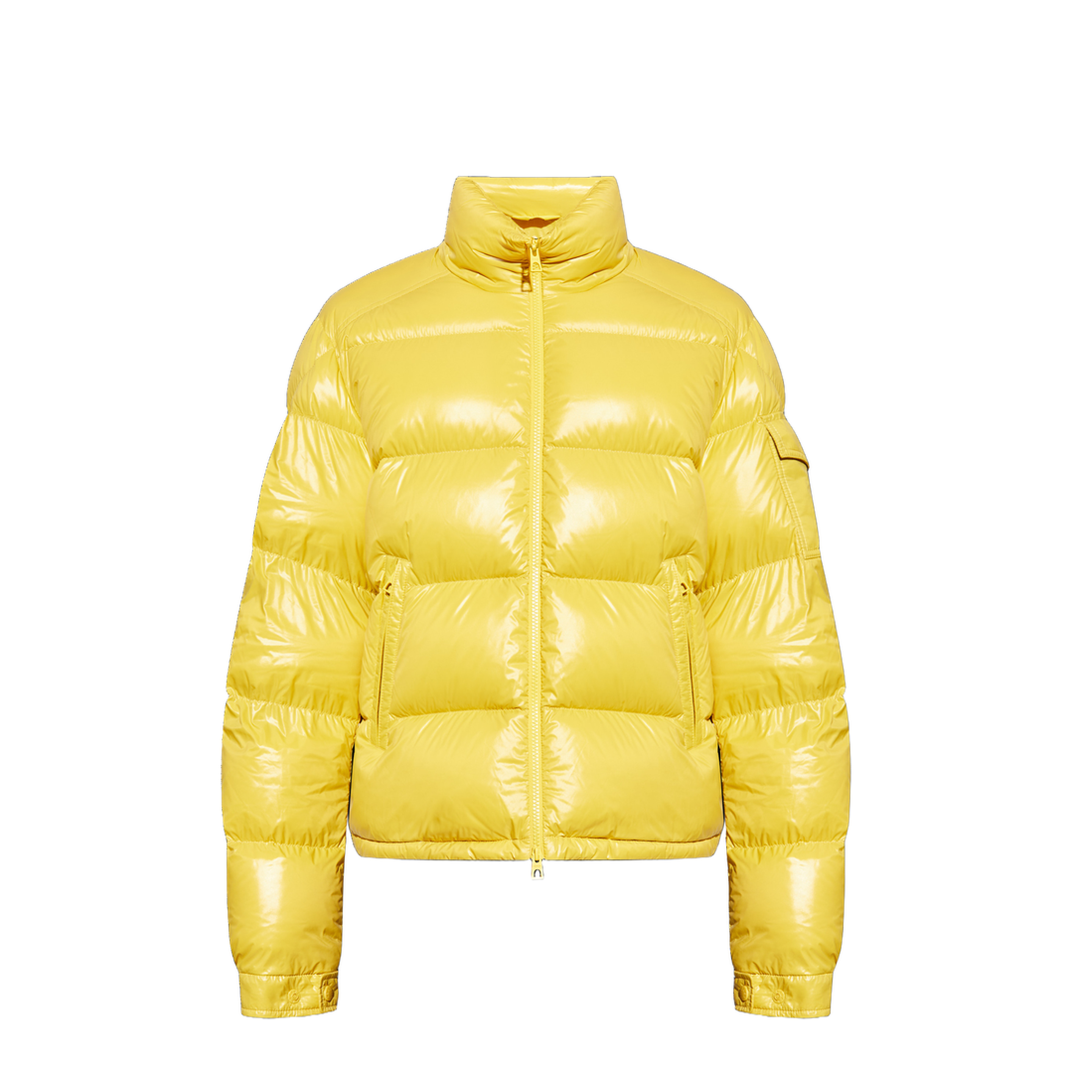 Yellow Levitha Hooded Short Down Jacket