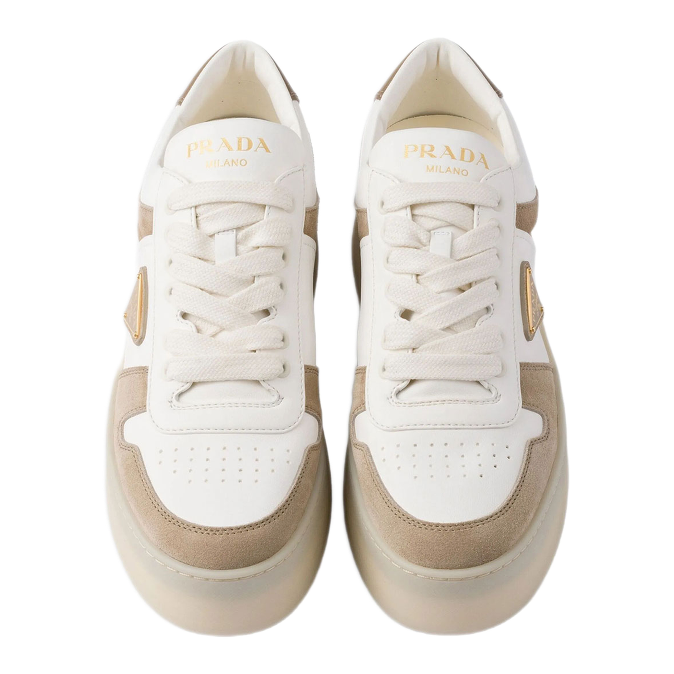 MAYFEYR - Prada - Downtown Bold Nappa Leather And Suede Sneakers - 1E792MFD050MLOF0F24