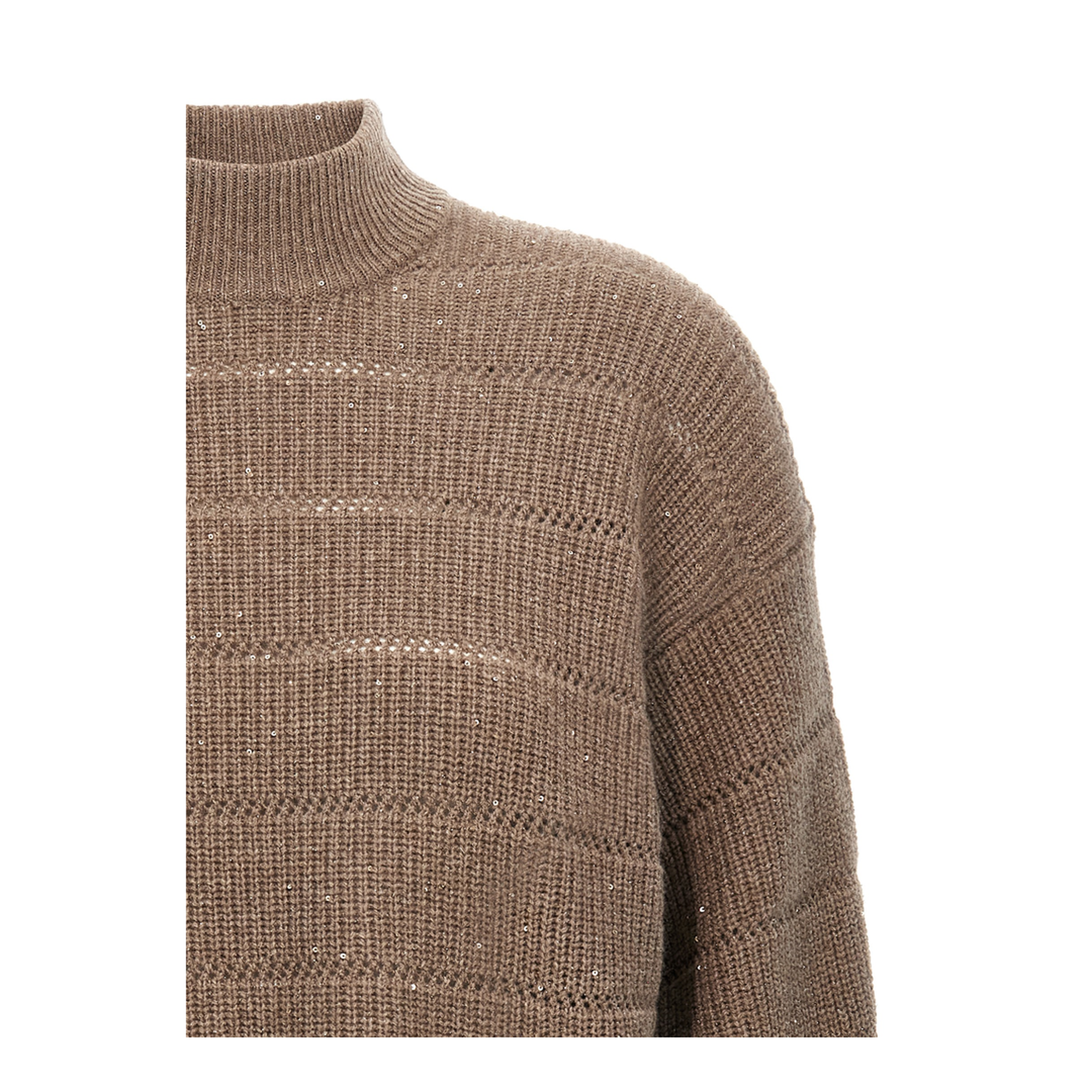 Rustic Dazzling Net Cropped Sweater