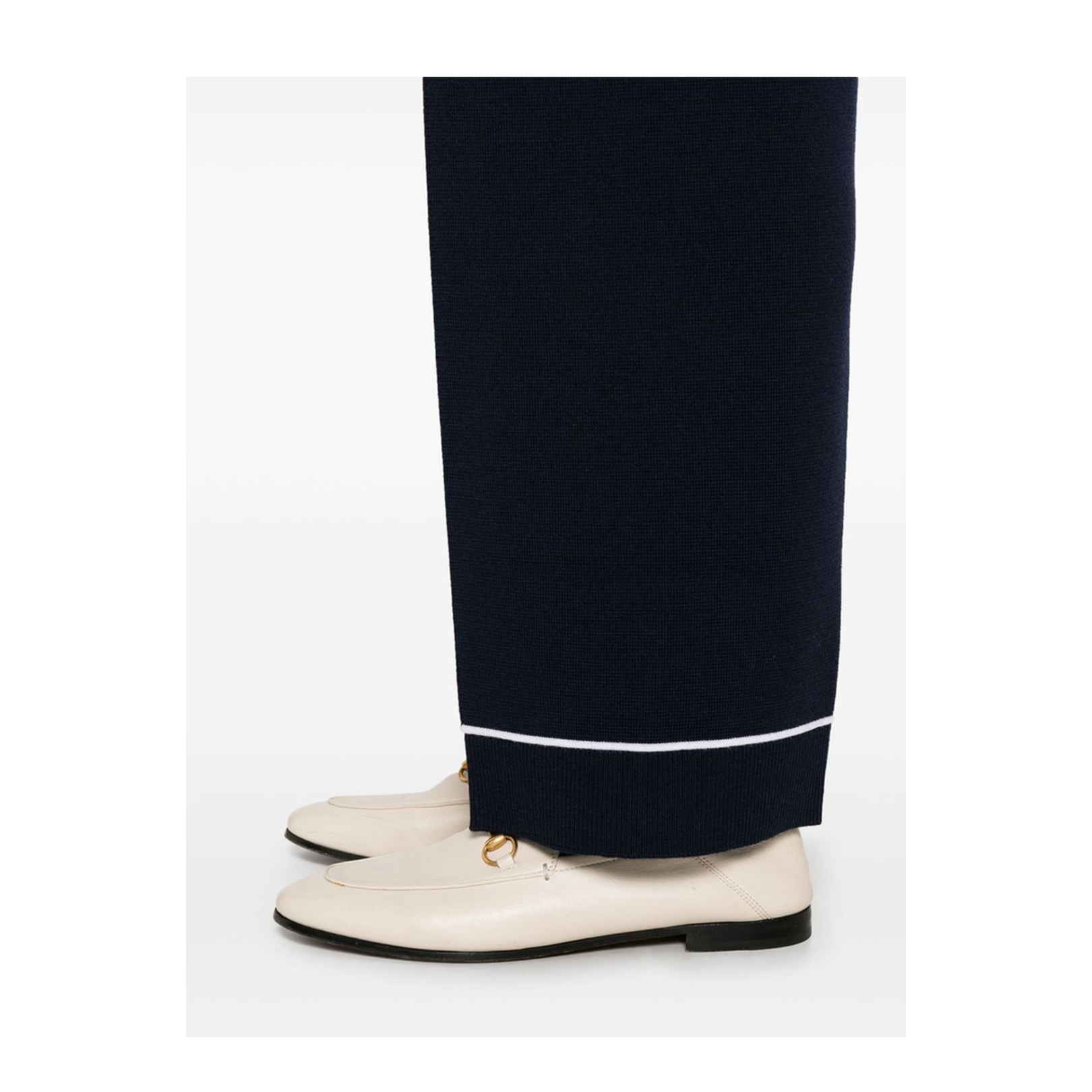 Wool Trousers with Stitching on the Legs