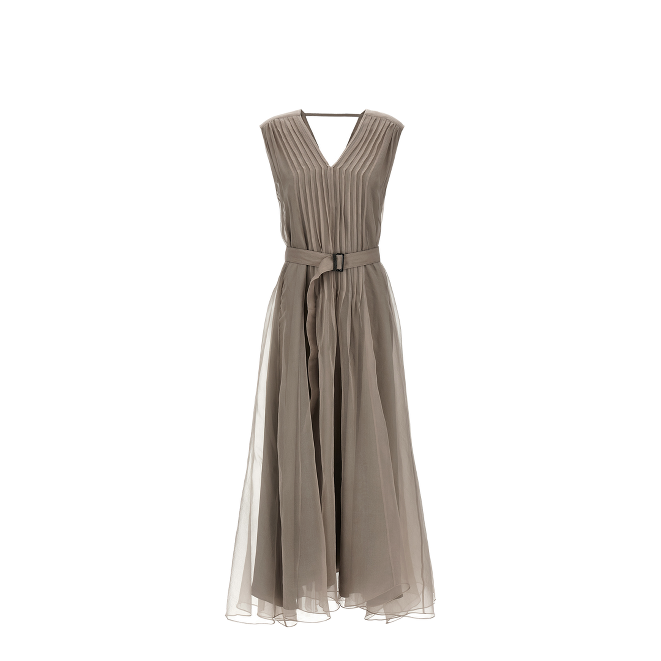 Long Silk Dress - Beige