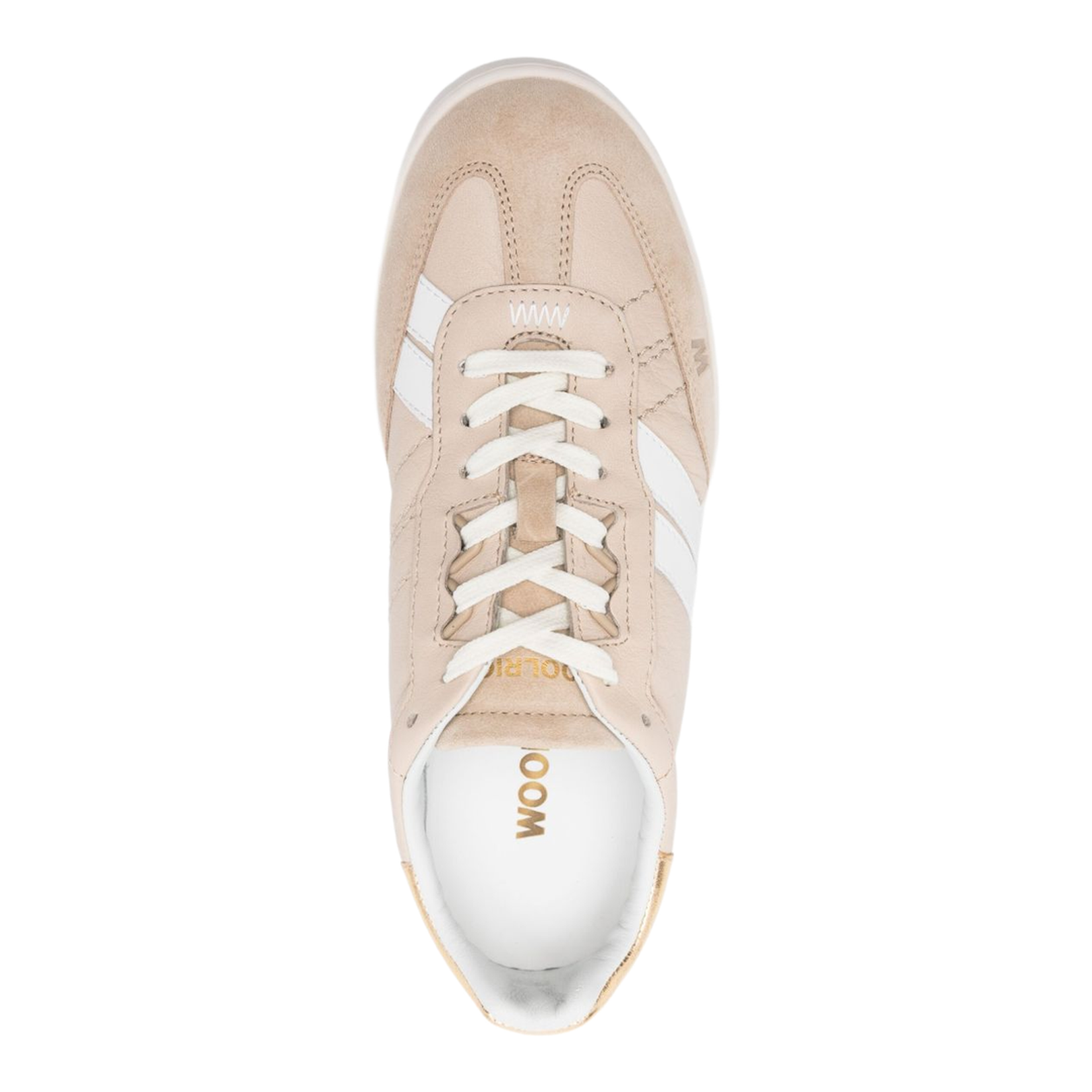 Calf Leather Sneakers with White Stripe Powder