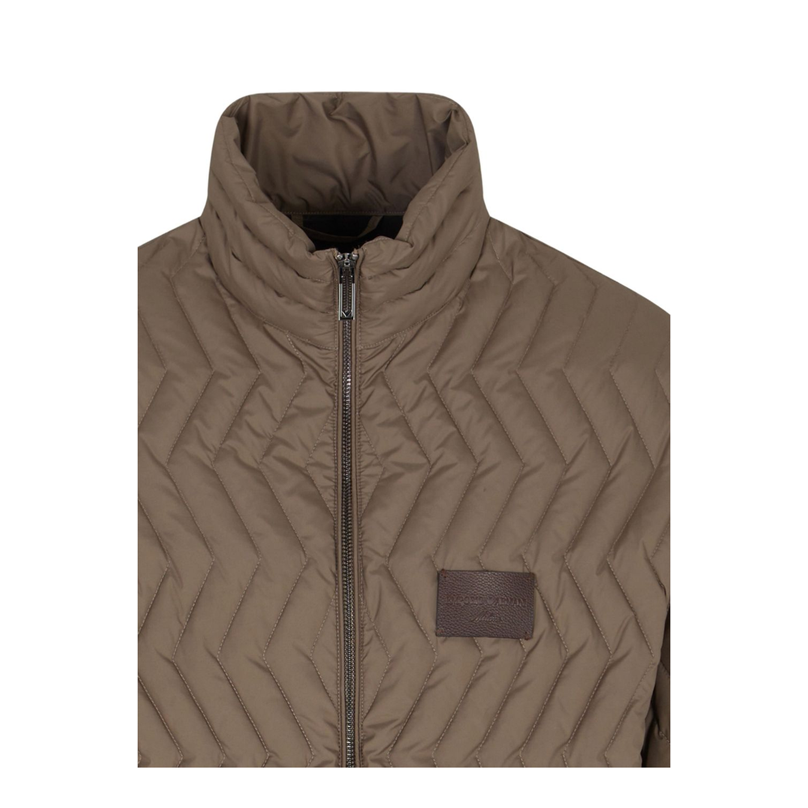 Dark Beige Chevron Quilted Jacket