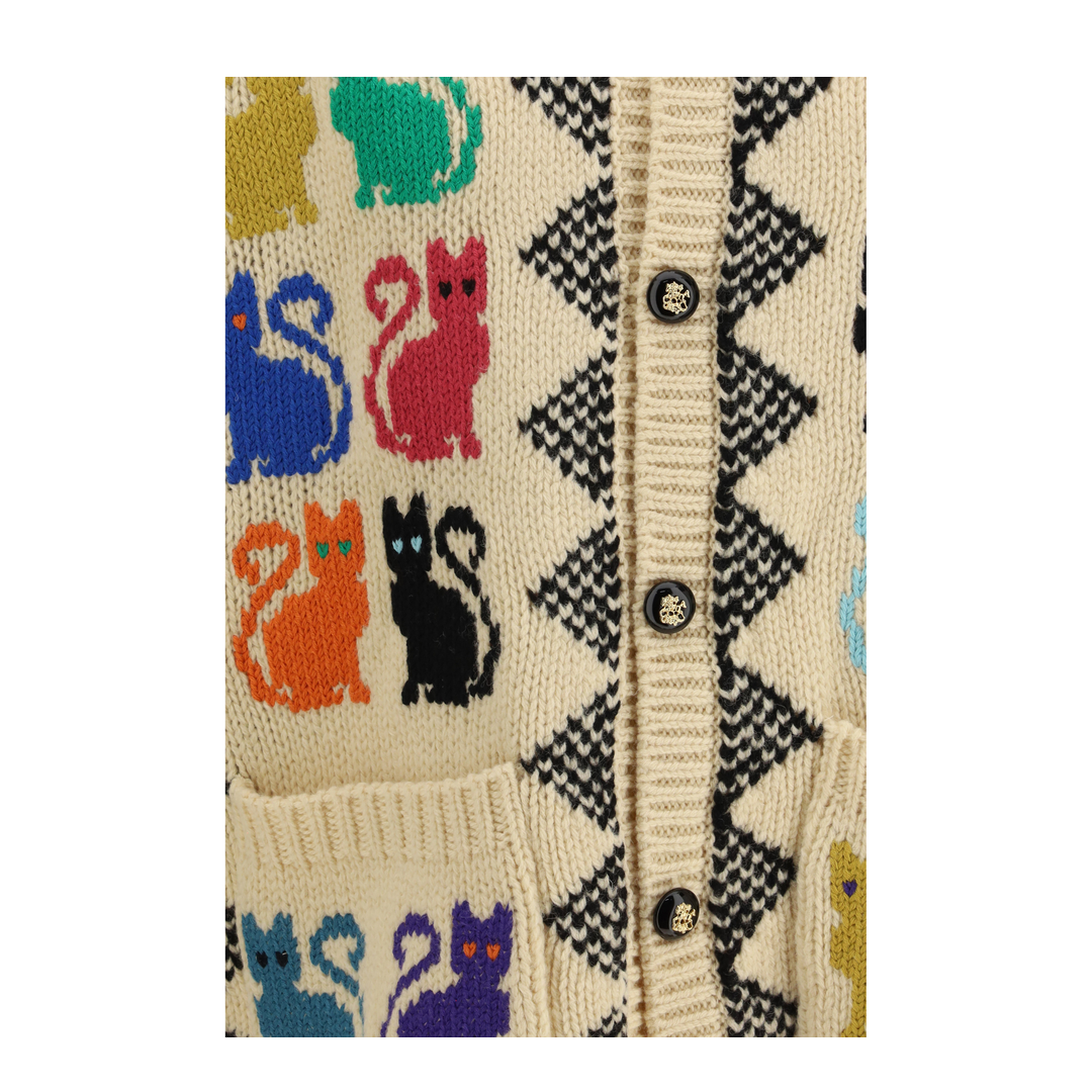 MAYFEYR - Valentino - Cardigan With Le Chat De La Maison Jacquard Motif - 8V3KA06CBBK
