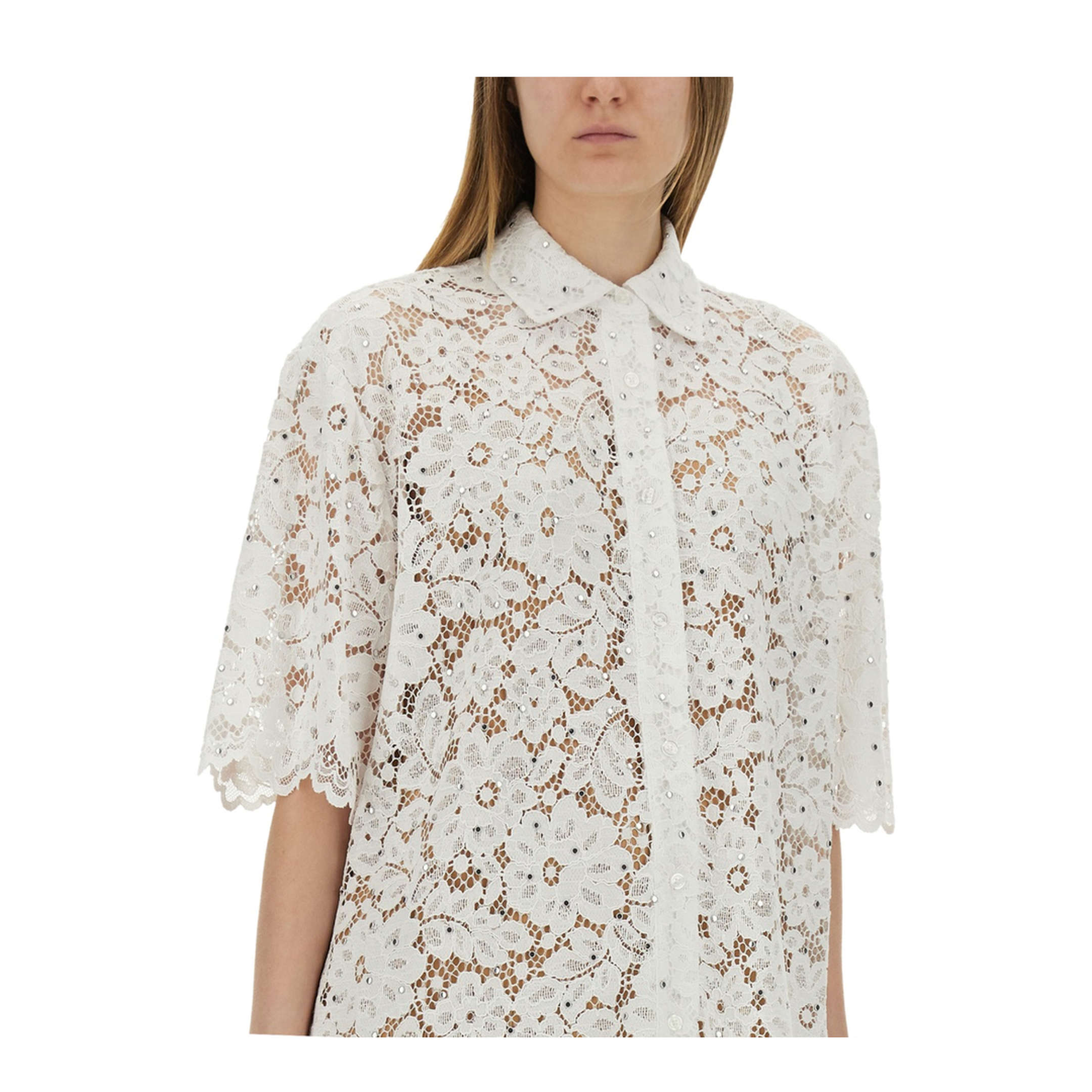 MAYFEYR - MICHAEL BY MICHAEL KORS - Floral Lace Shirt - MS540SXGTA100WHITE