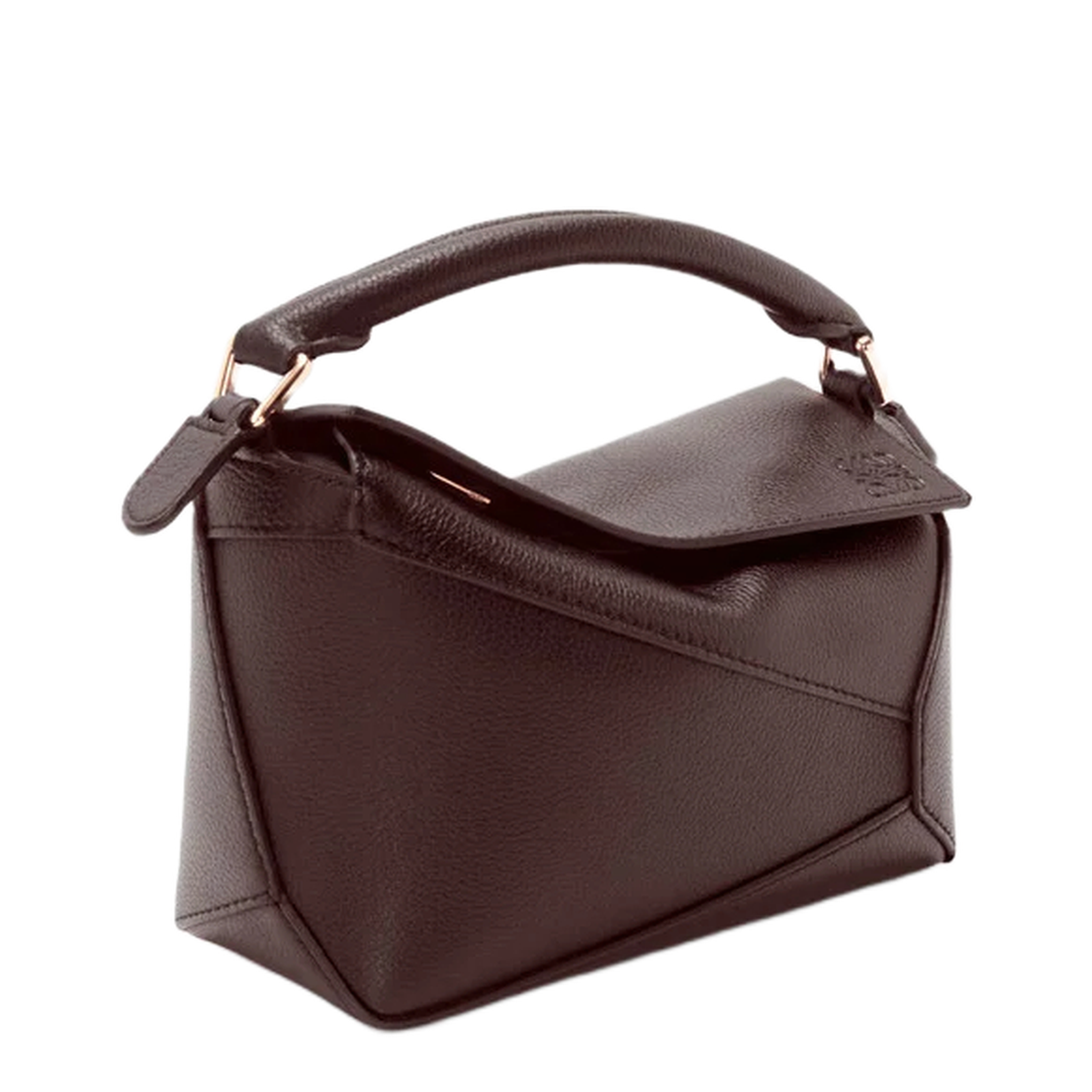 Black Puzzle Edge Mini Leather Handbag