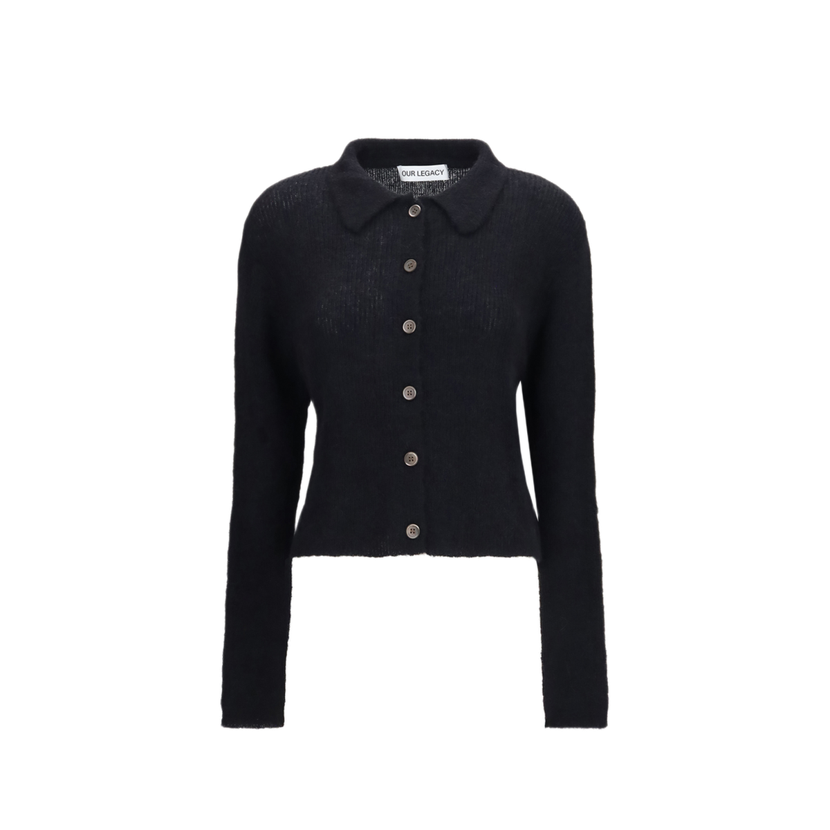 MAYFEYR - Our Legacy - Mazzy Polo Sweater In Alpaca Blend - W4233MBBLACKFUZZY