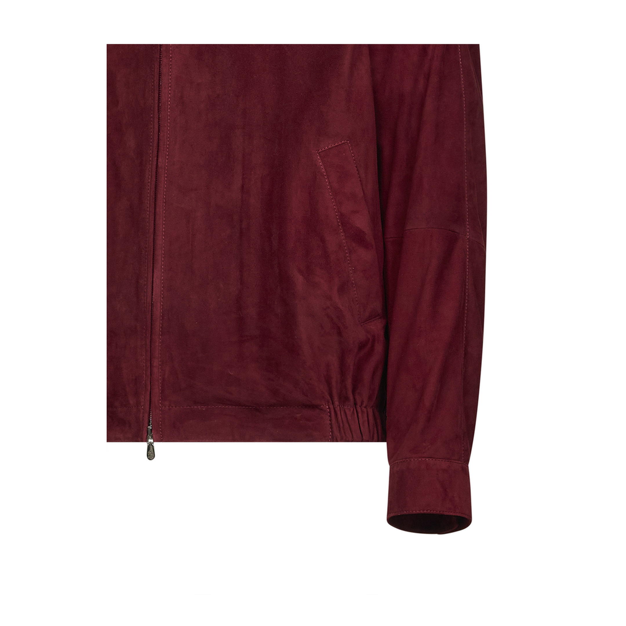 Stand-Collar Suede Jacket