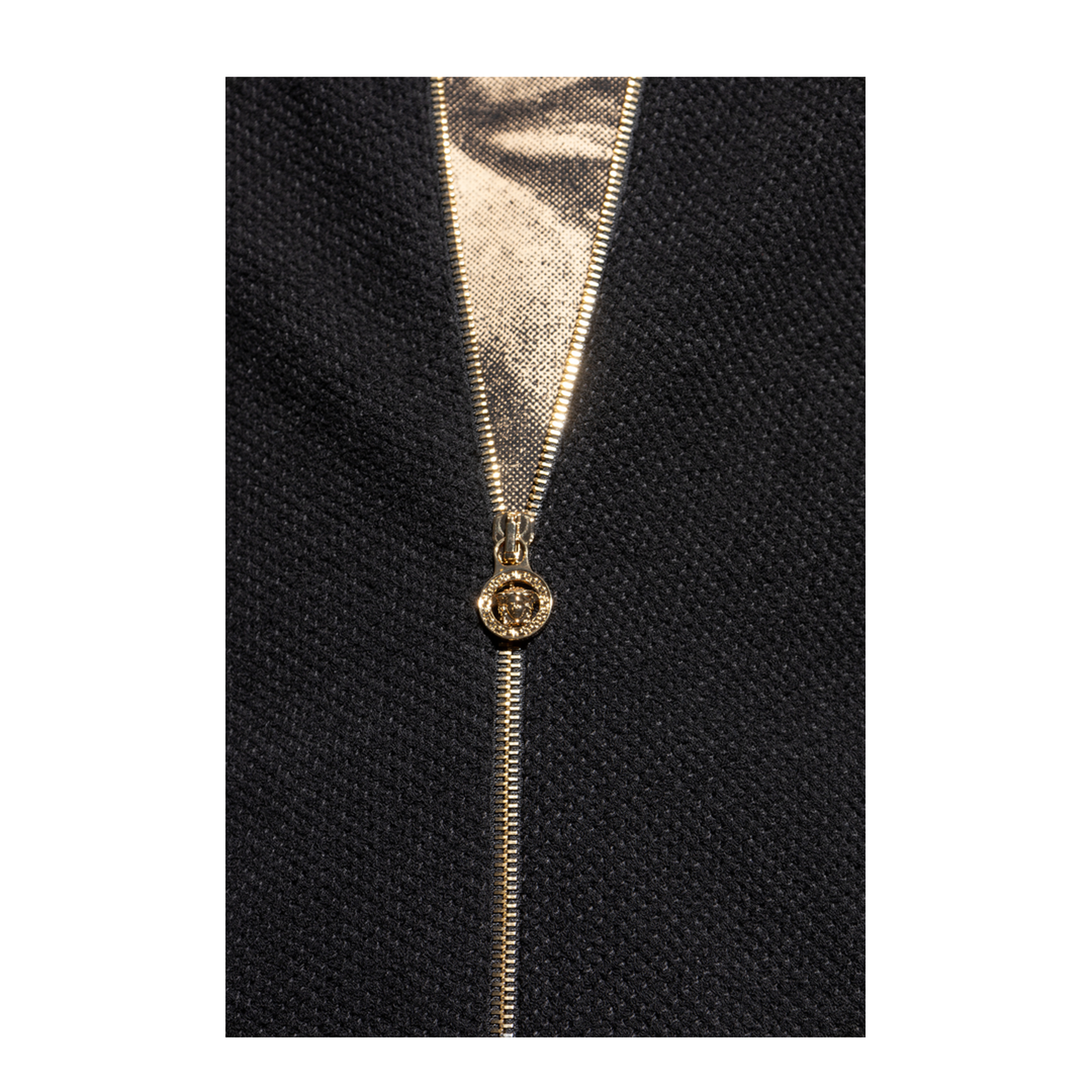 Medusa Jacquard Zip Knit Sweater