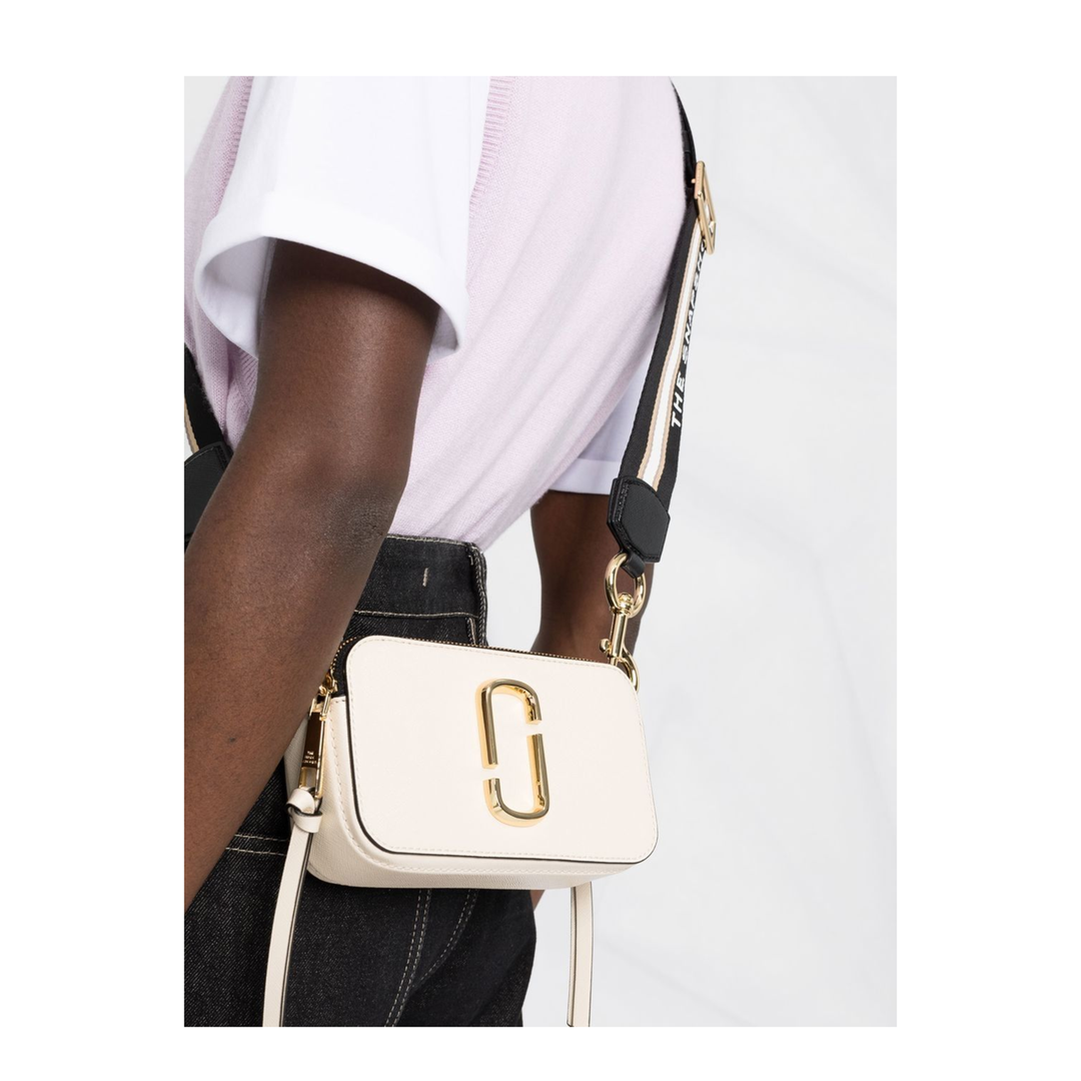 The Snapshot Mini Saffiano Leather Camera Bag - New Cloud White Multi