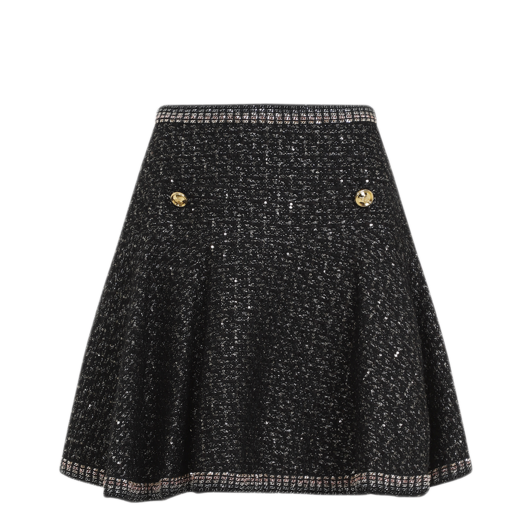 MAYFEYR - GIAMBATTISTA VALLI - Black Cotton Boucle Mini Skirt - 24FWPVCA205409UBE9999