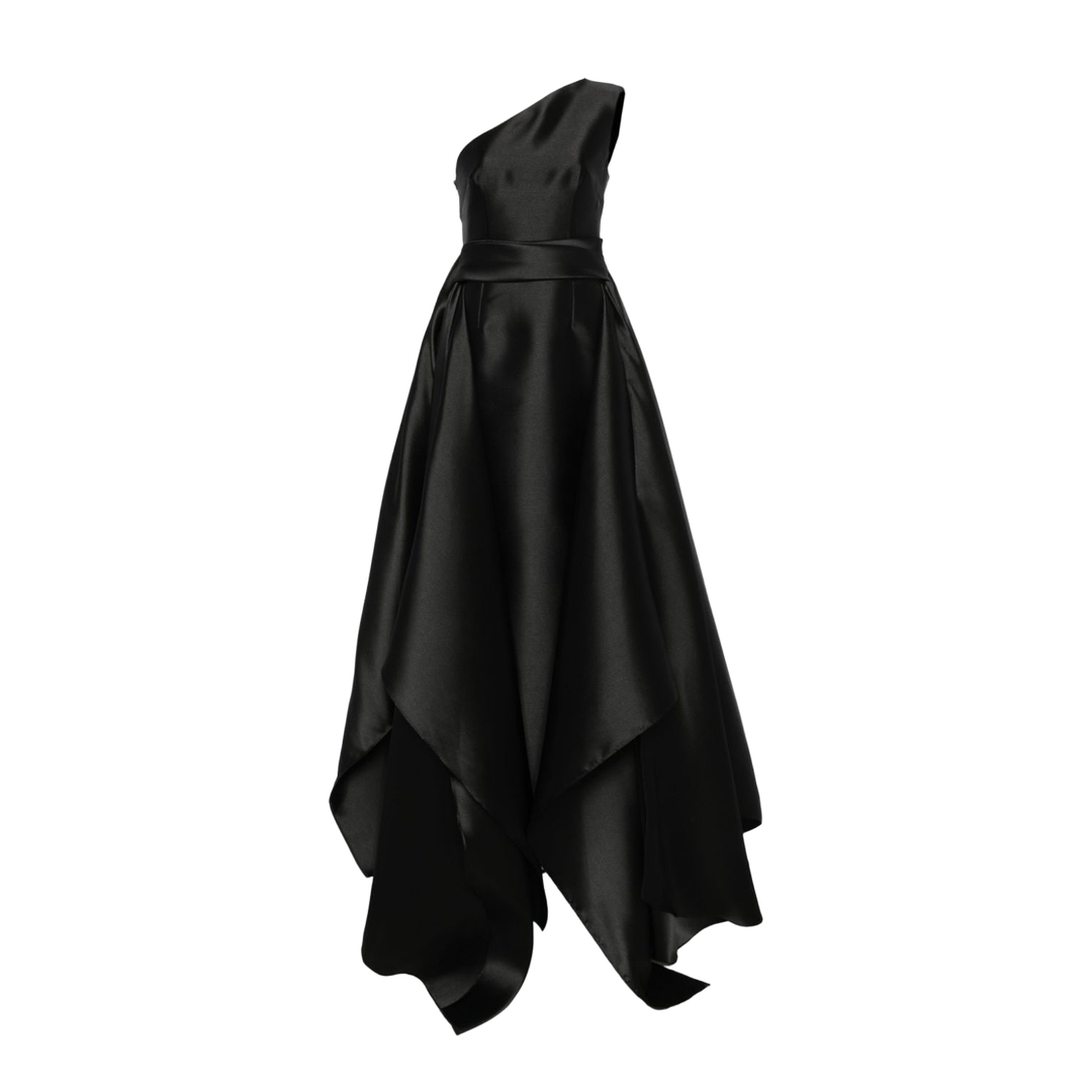 One-Shoulder Satin Maxi Dress