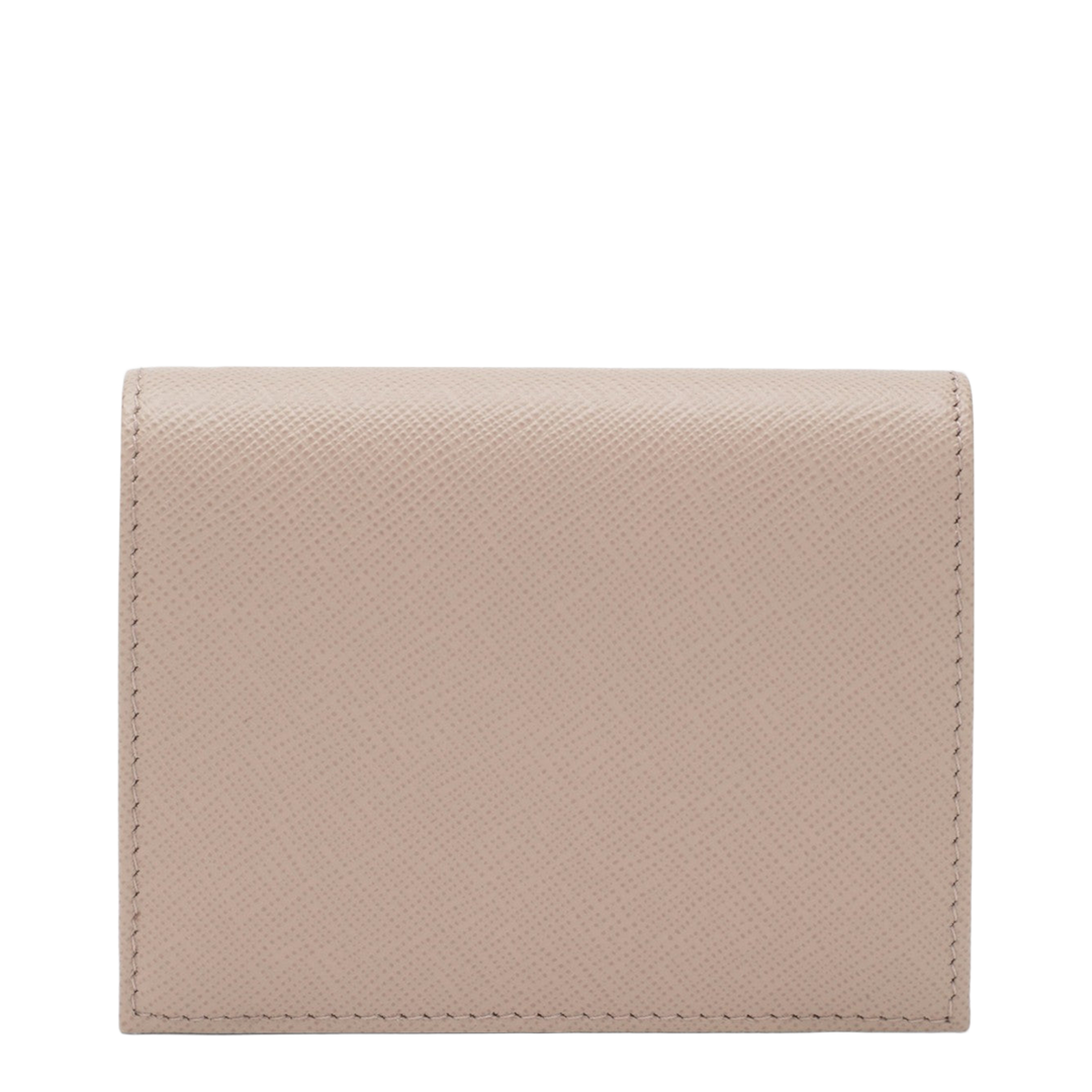 Logo Plque Saffiano Leather Wallet, Gold Hardware