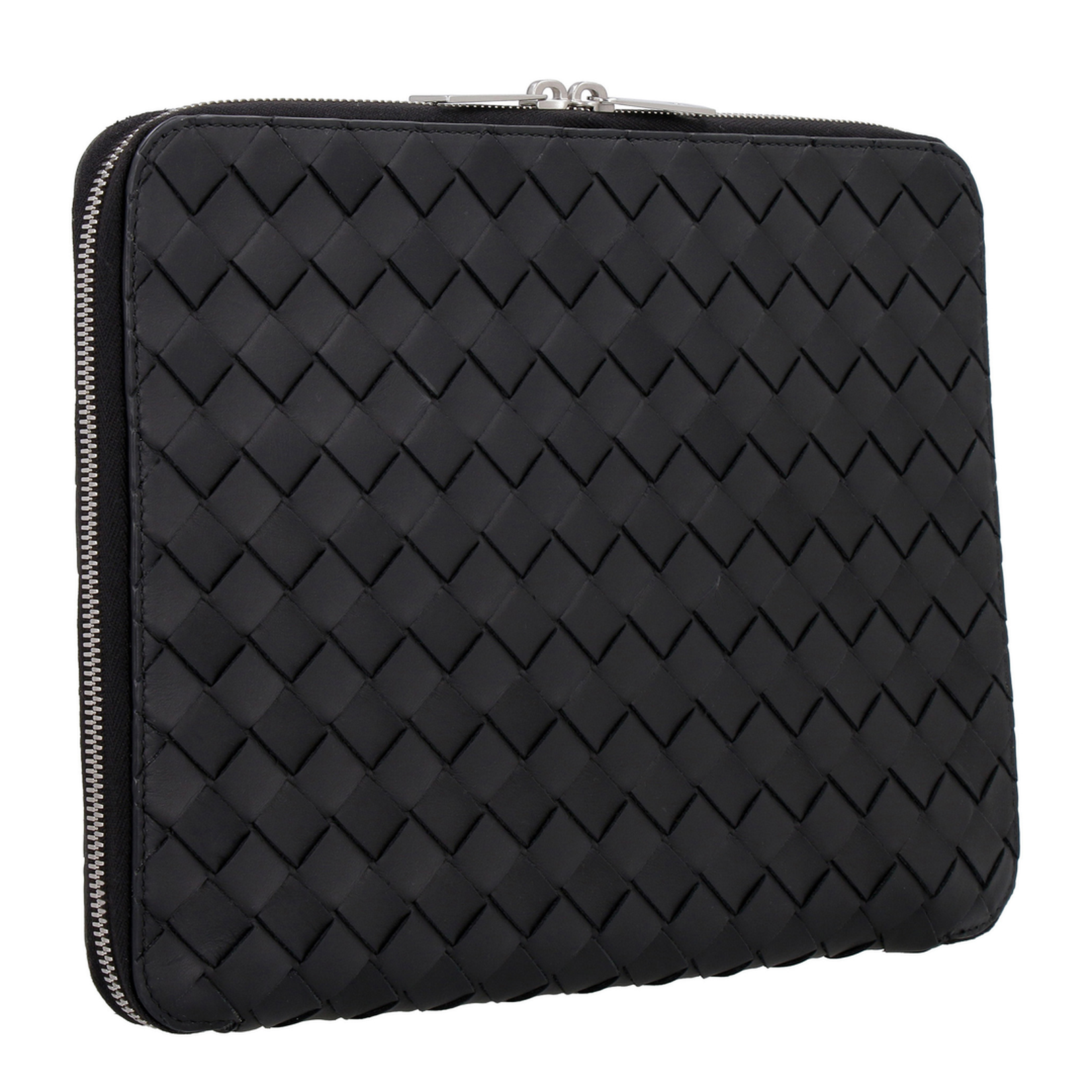 Intrecciato Leather Laptop Bags - Black