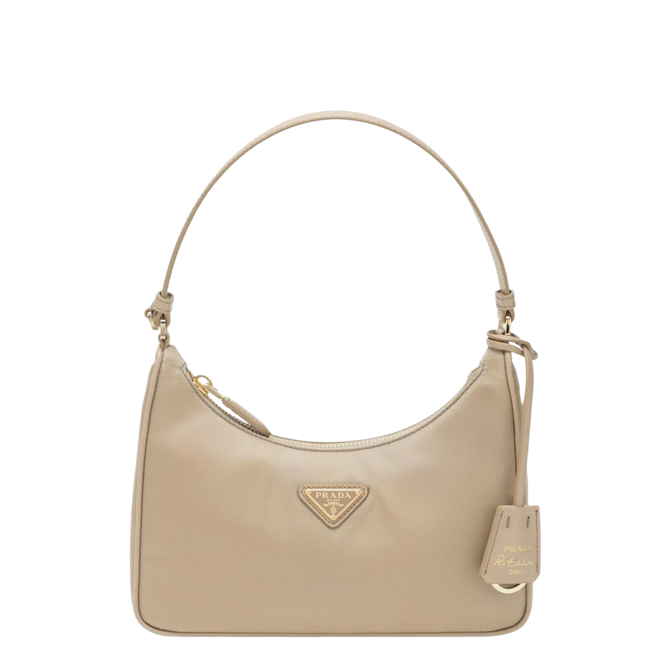 Recycled Nylon Handbag In Brown