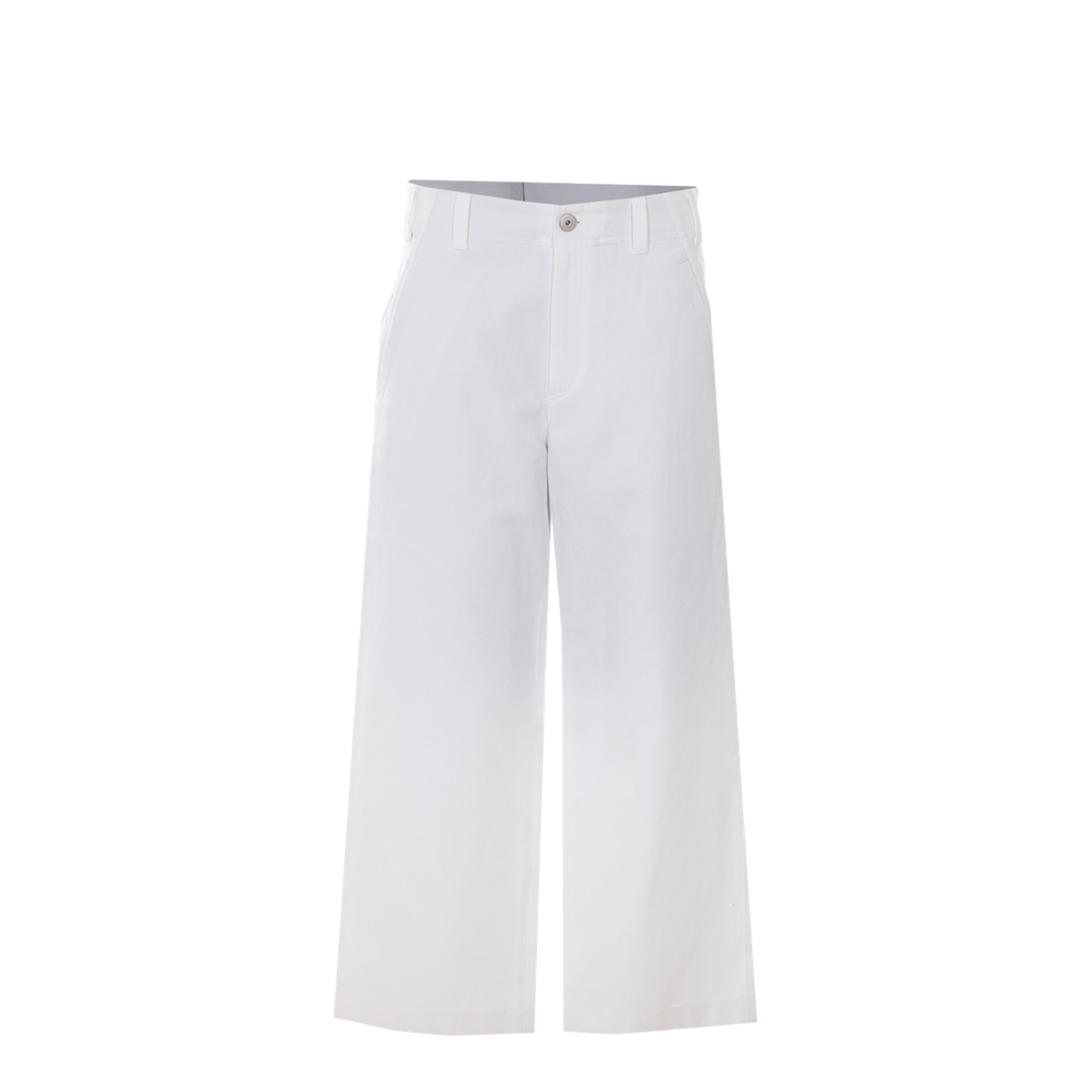 Crop Chino Trousers in Cotton and Linen Gabardine