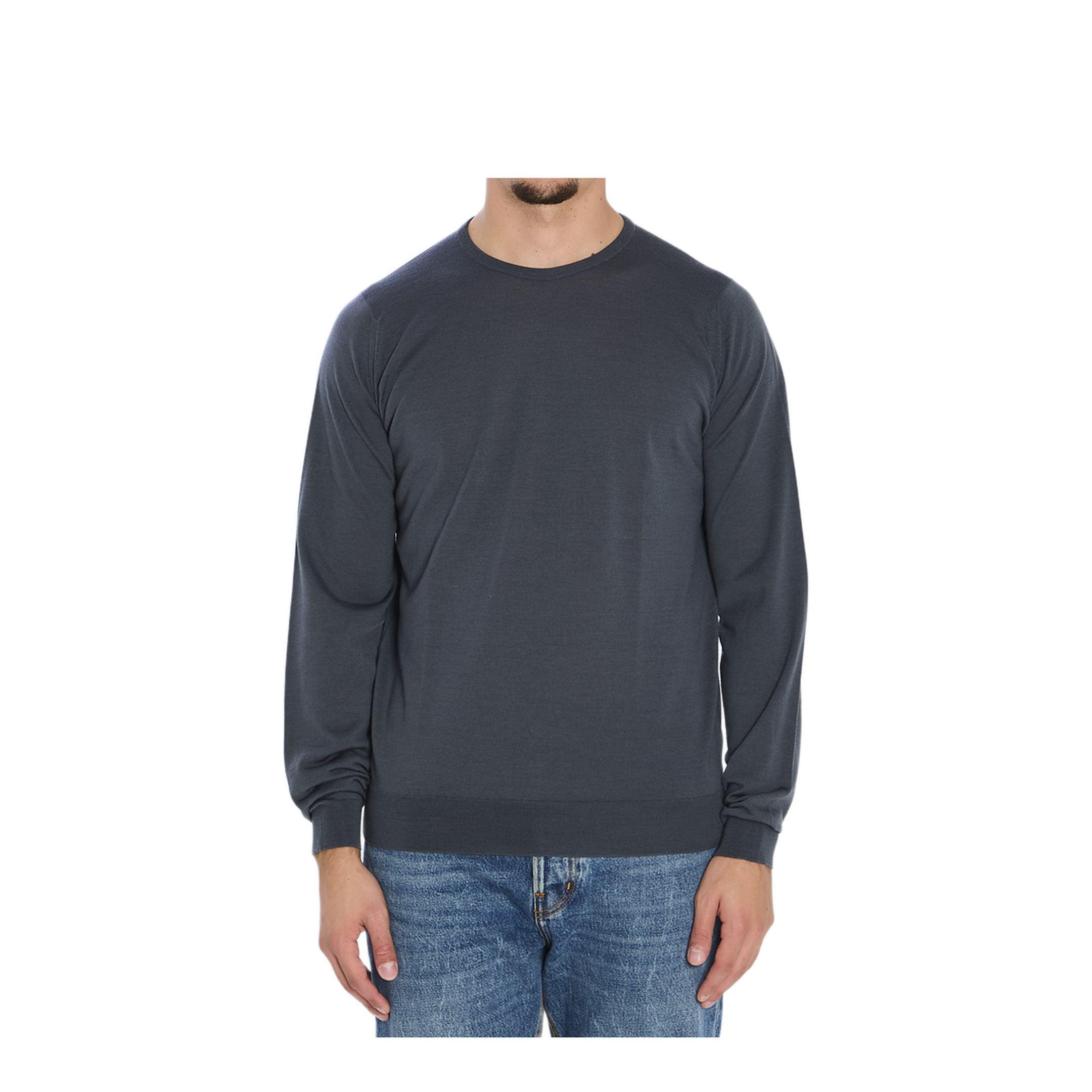 MAYFEYR - John Smedley - Lundy Craw Neck Pullover - LUNDYSLATEGREY