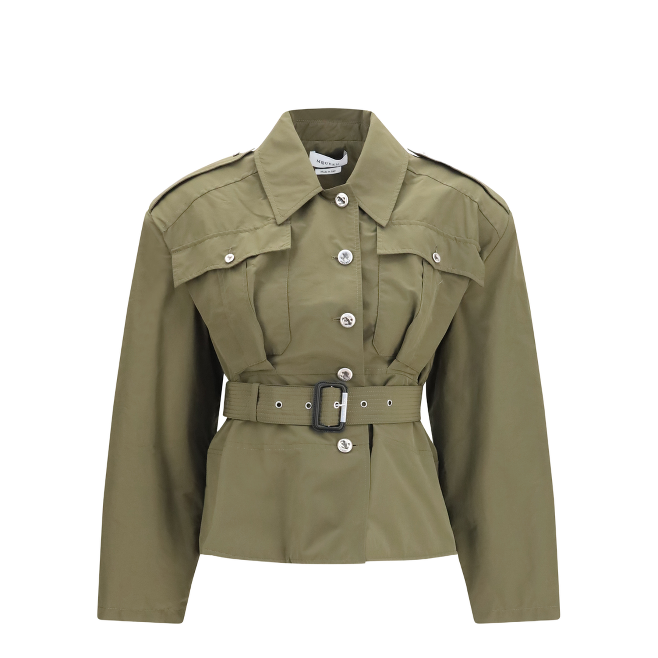 MAYFEYR - Alexander Mcqueen - Cropped Belted High-Neck Jacket - 875815QEAHY