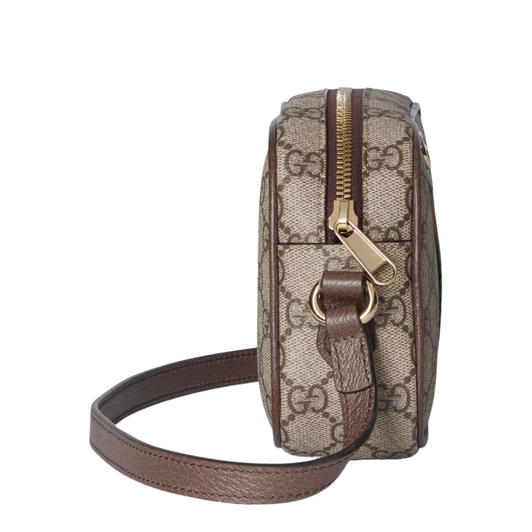Ophidia Small Camera Bag in Beige and Brown GG Fabric
