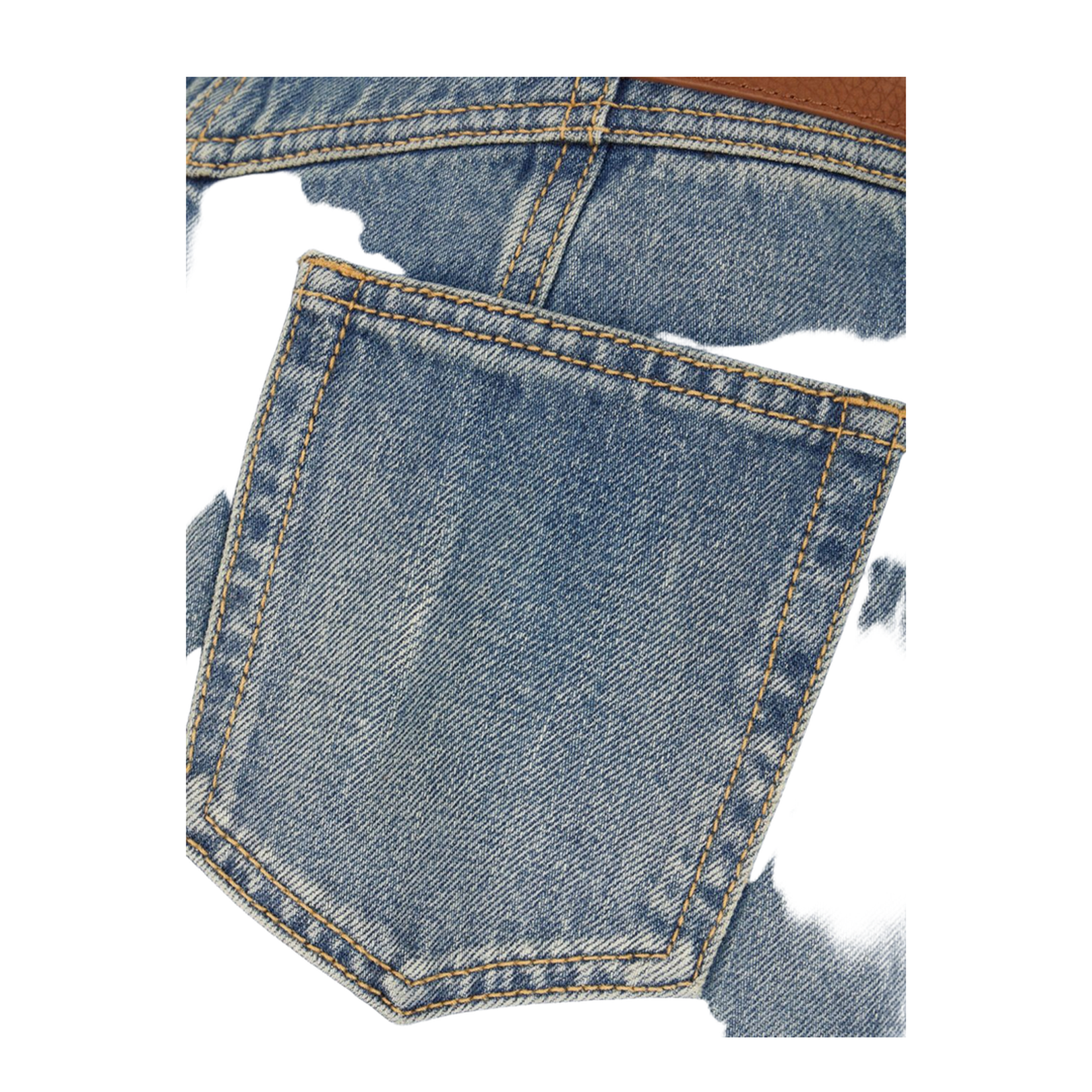 Denim Long Skirt in Clear Blue