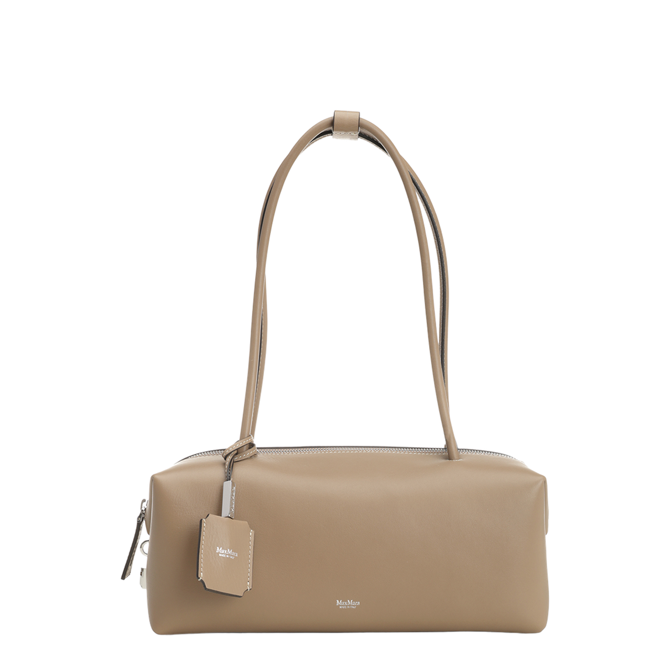 Hold All String Small Square Bauletto Shoulder Bag Light Brown