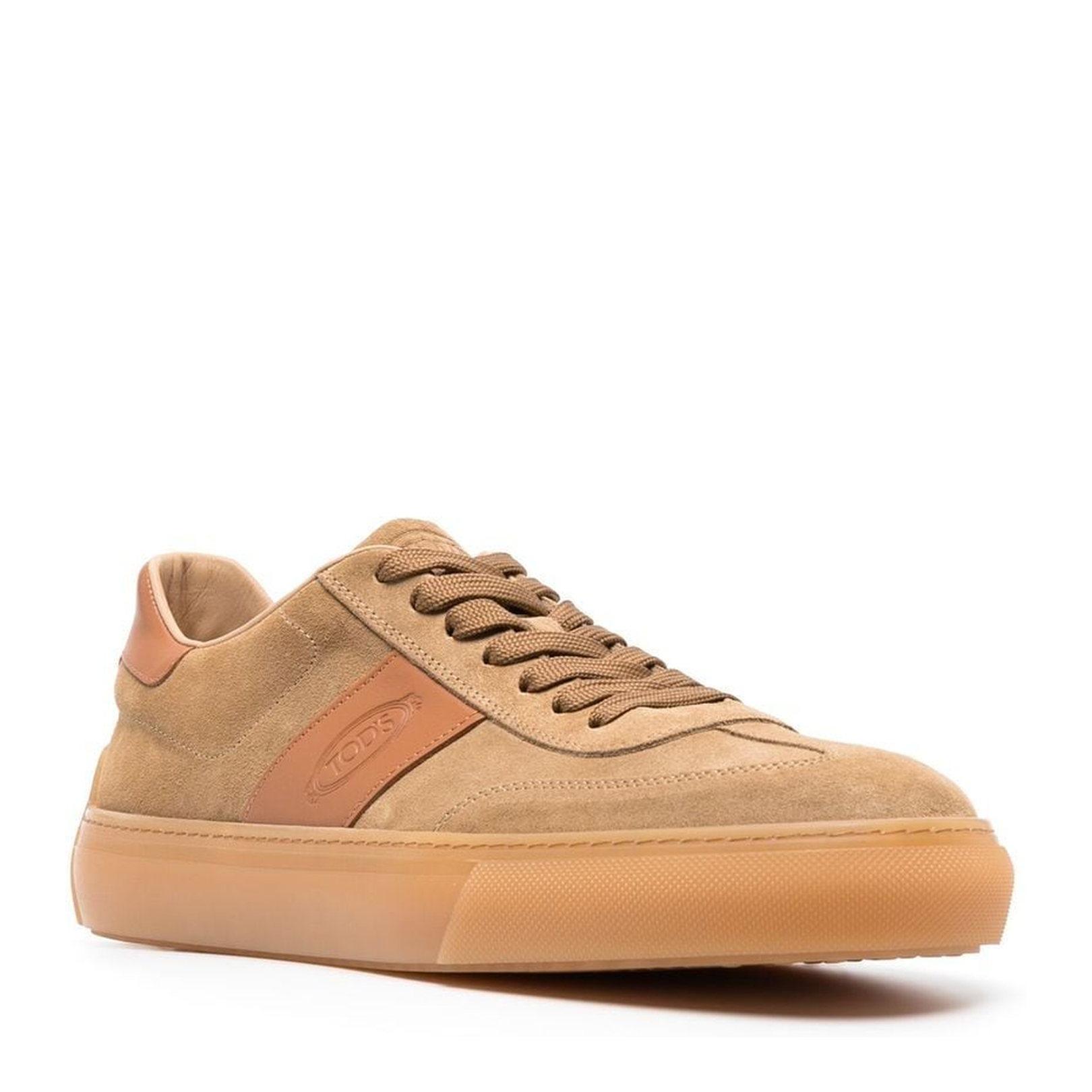 Beige Suede Low-Top Sneakers