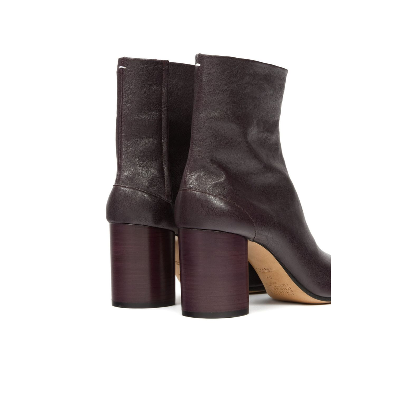 Brown Signature Tabi Toe High Block Heel Boots