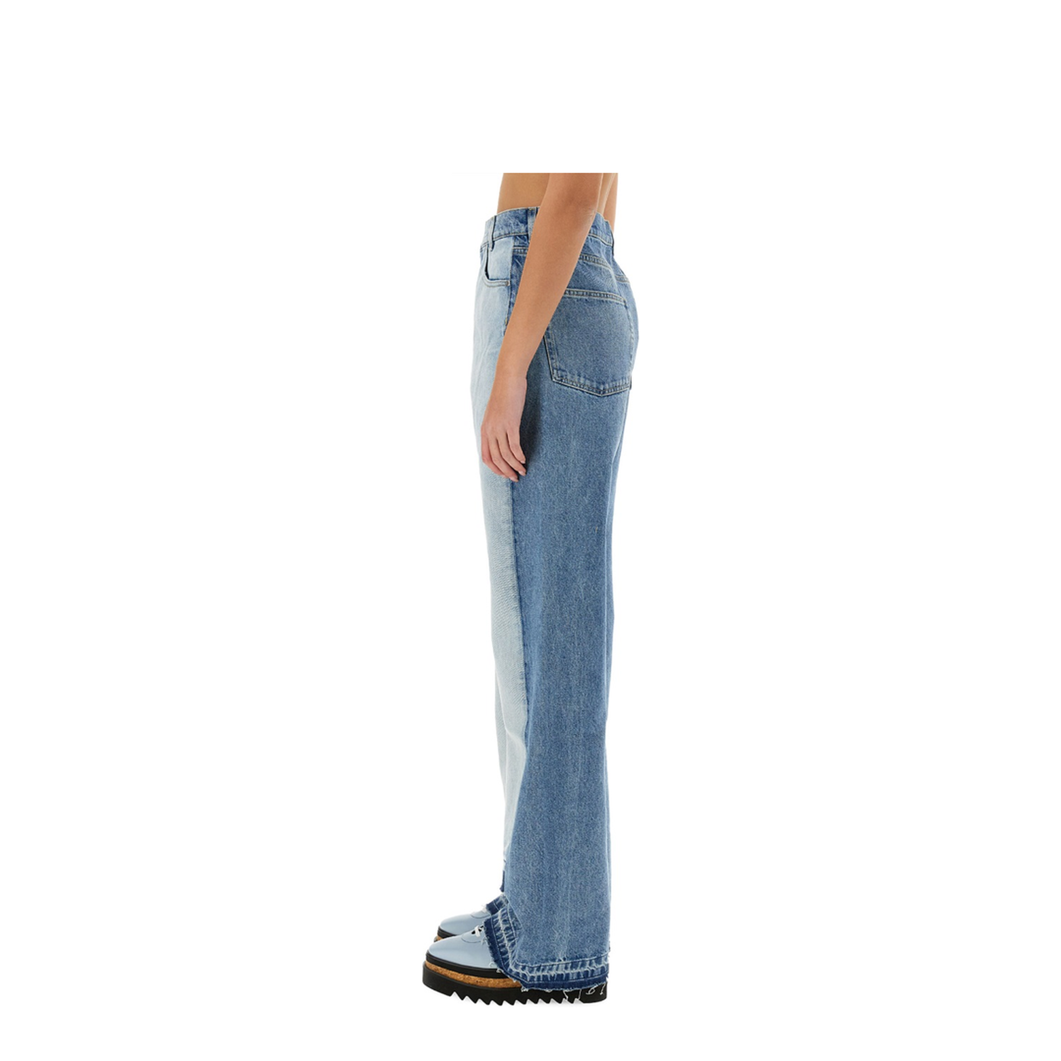 Straight-Leg Jeans with Contrasting Panels