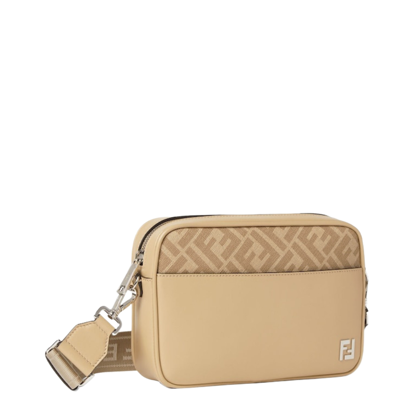 Squared Camera Case Fabric Beige