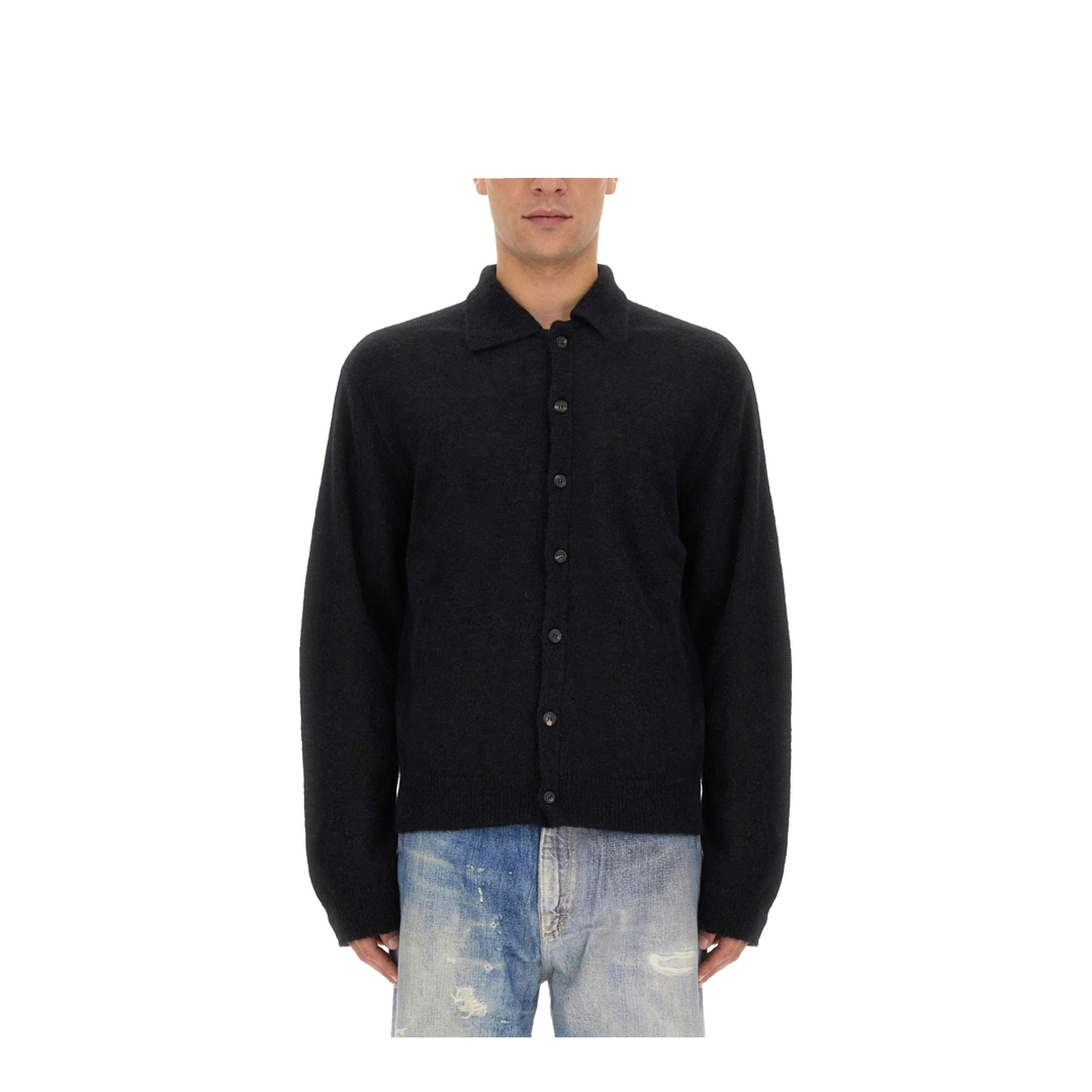 MAYFEYR - Our Legacy - Cardigan With Buttons - M4213ECFSEBLACKFUZZYALPACA