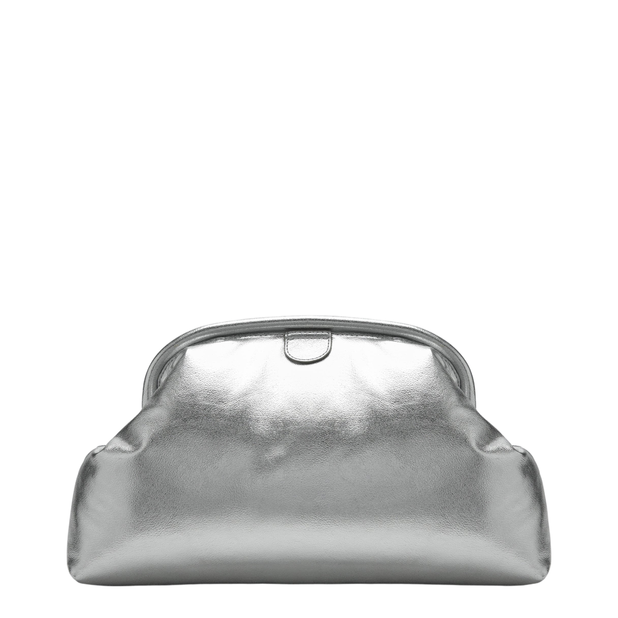 Silver Metallic Padded Clutch