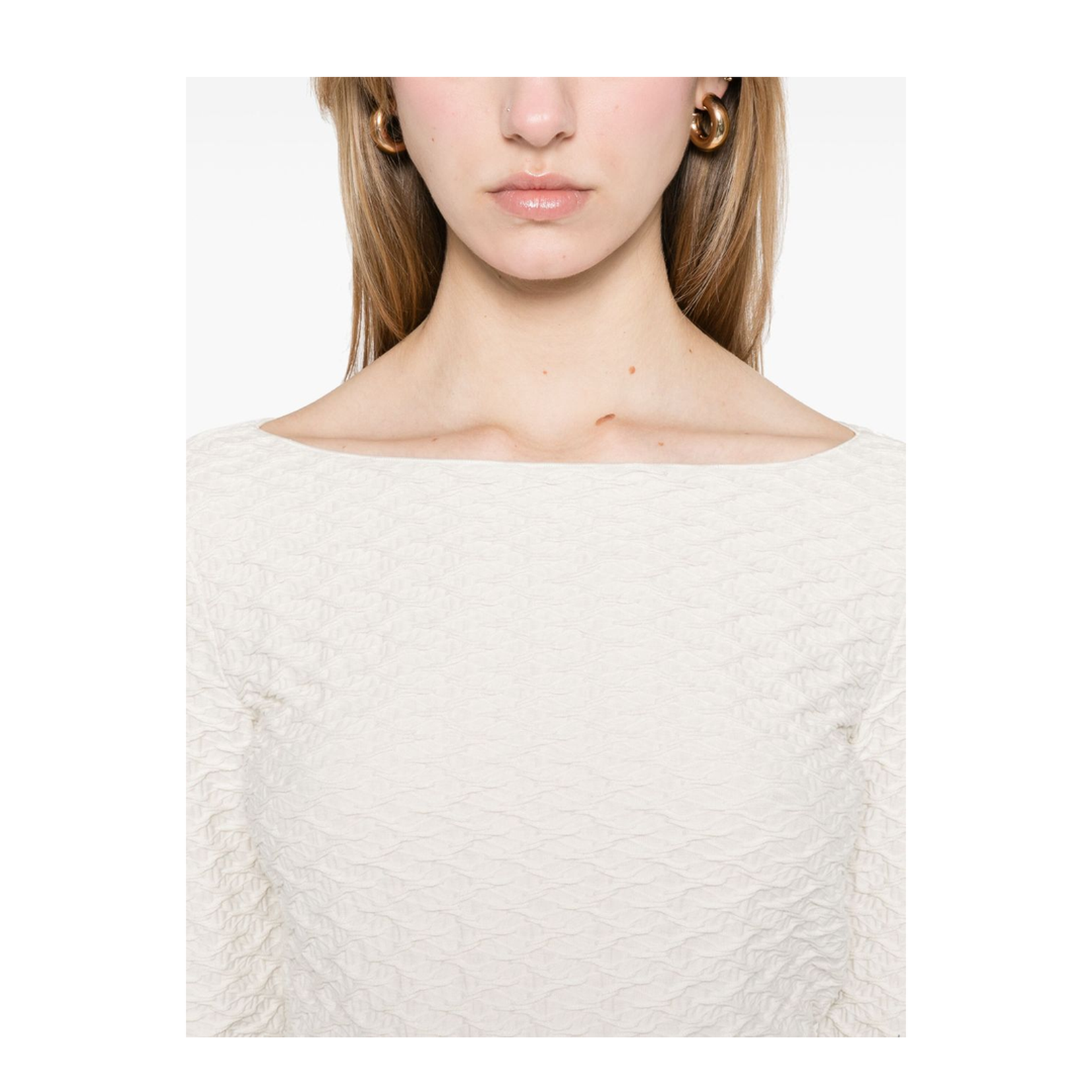 Jacquard Jersey Jumper with Embossed Pattern