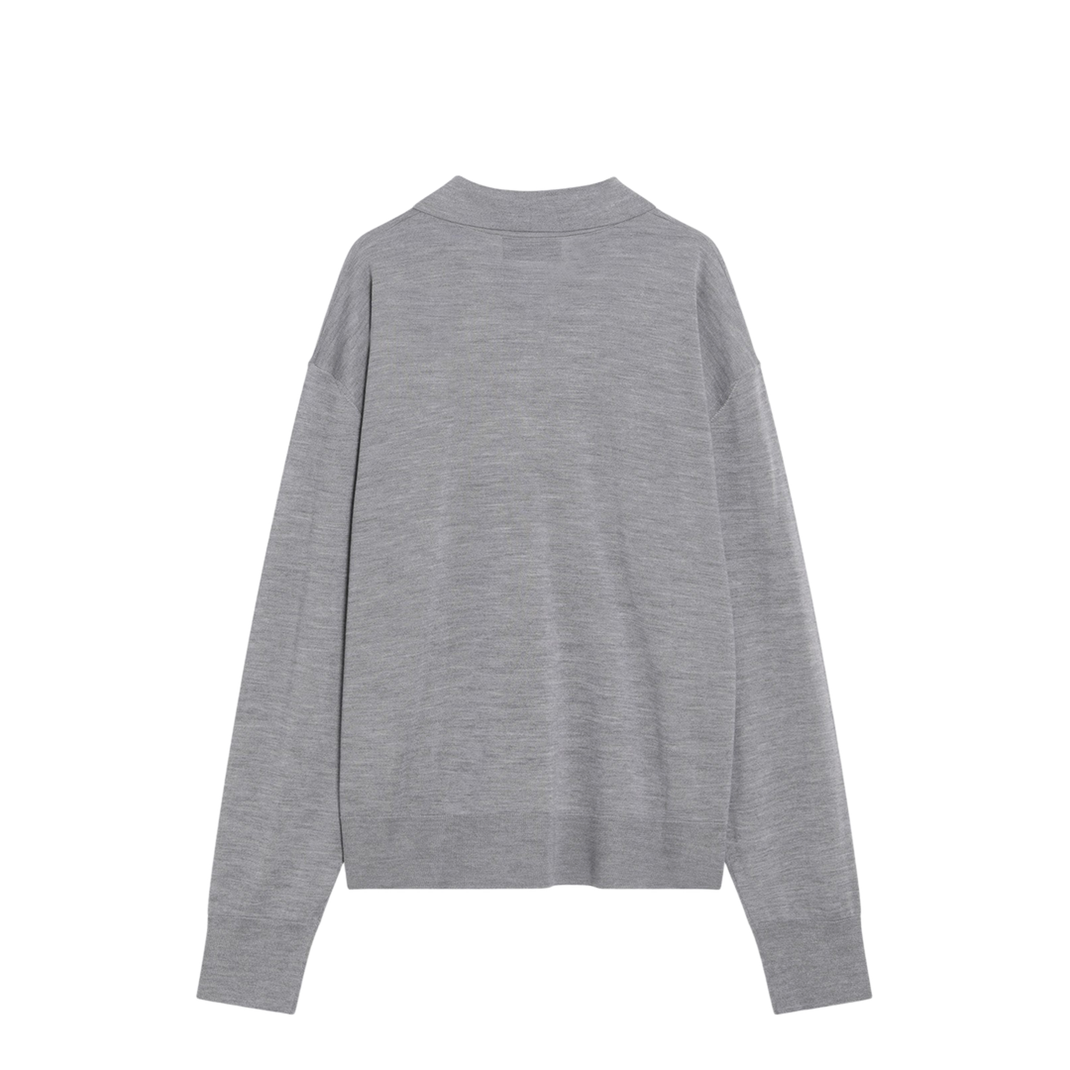 Grey Polo Shirt With Classic Collar And Adc Embroidery