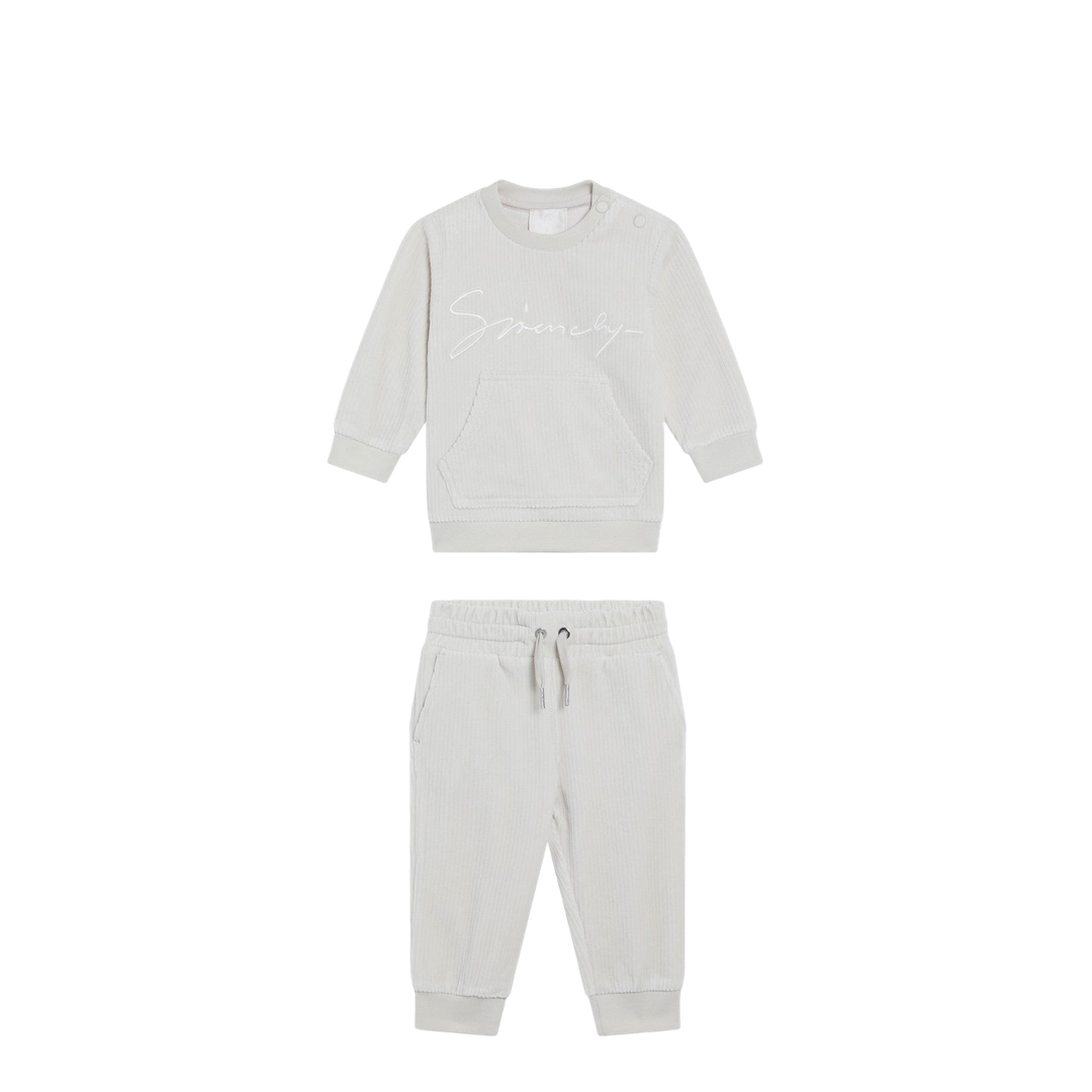 White Velvet Two-Piece Outfit