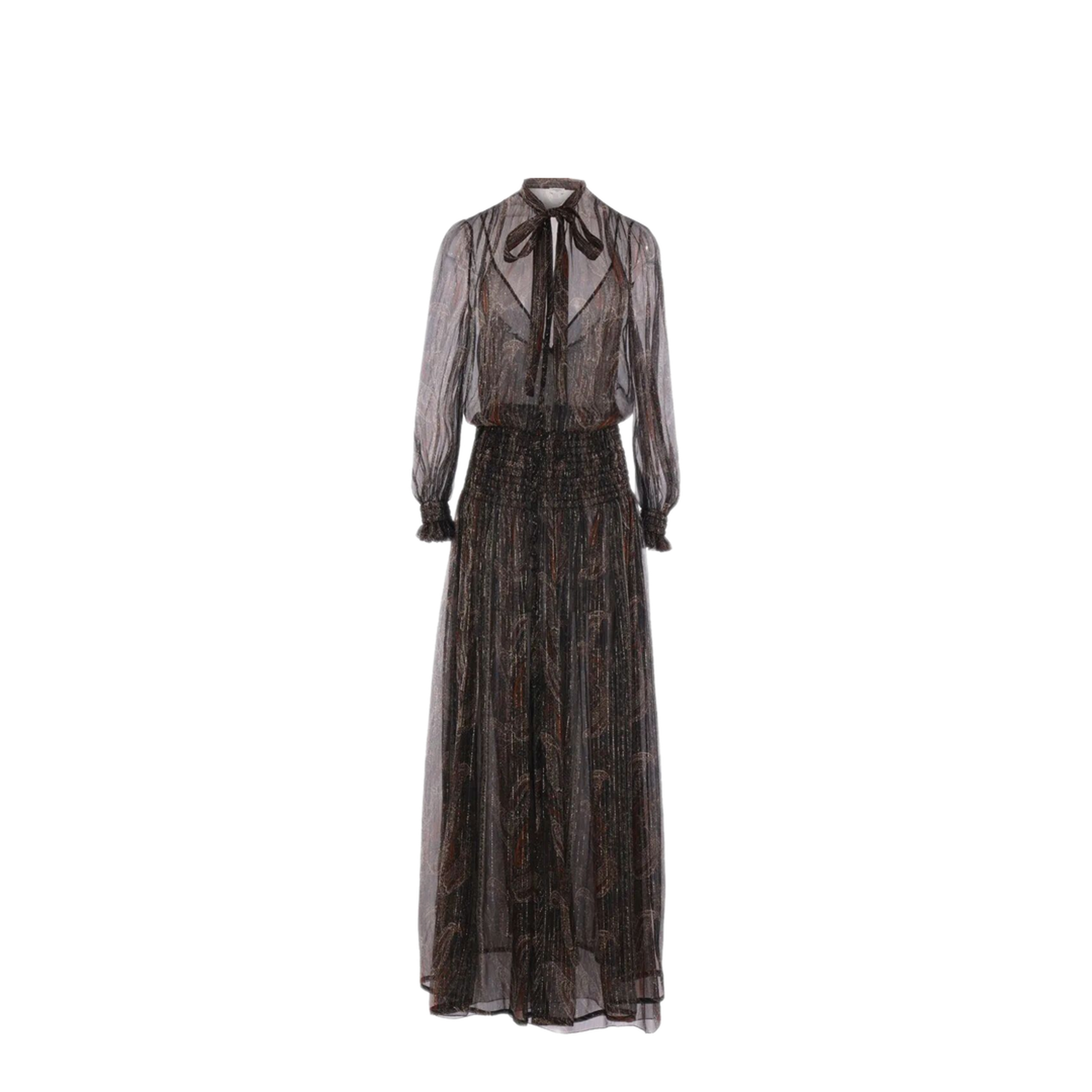 MAYFEYR - - Semi-Sheer Lavallière Maxi Dress In Lurex Paisley - 819898Y3K61