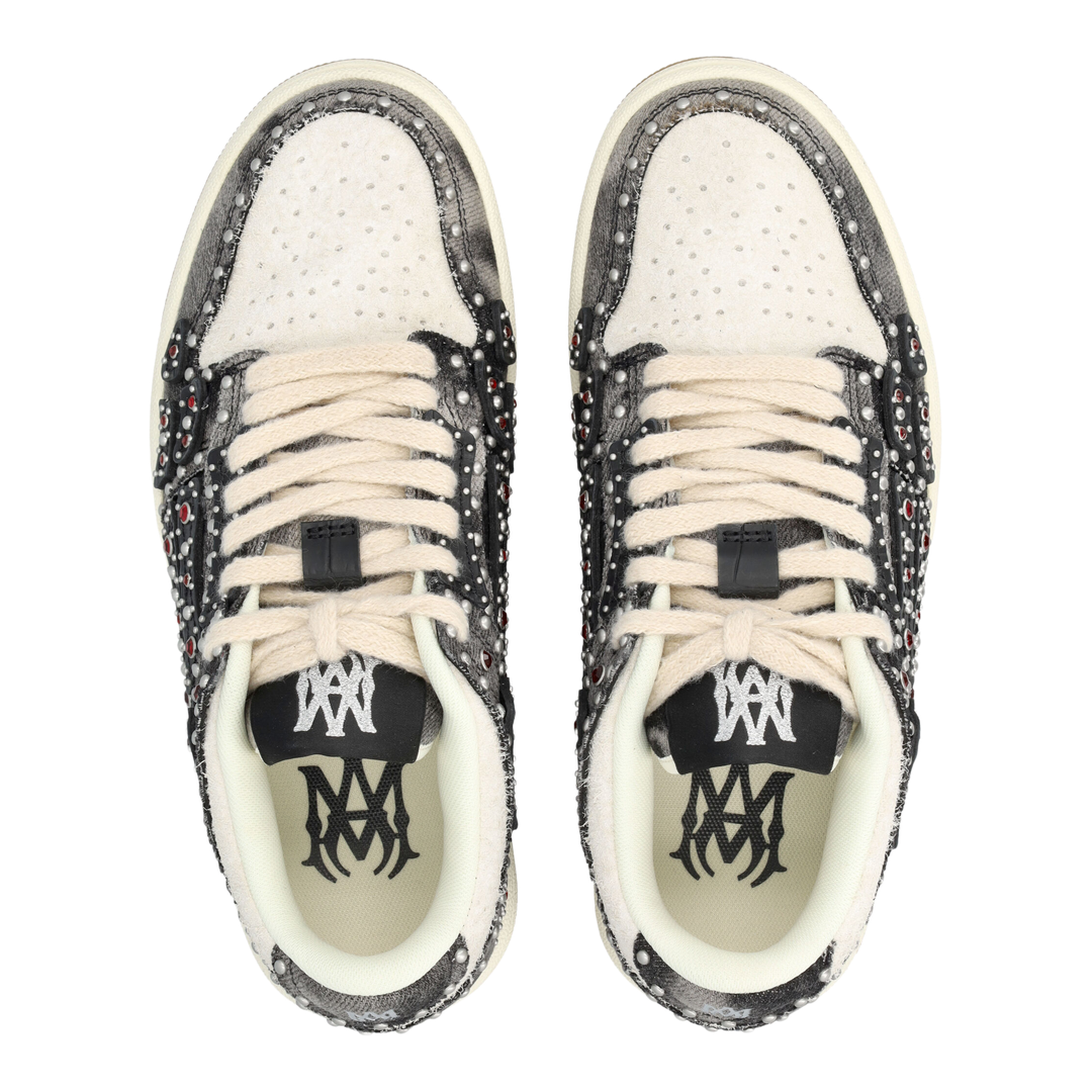 Skel Top Black Sneaker With Beads And Crystals