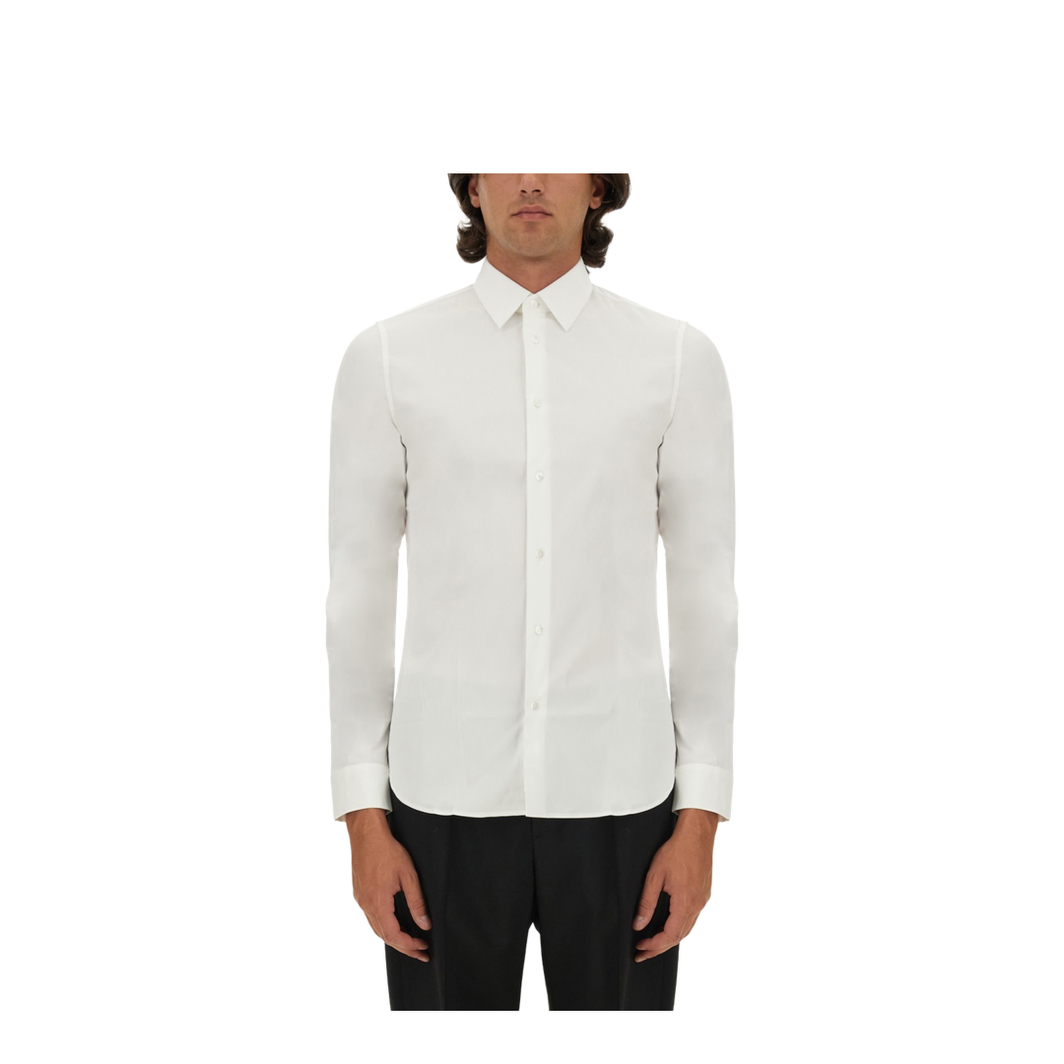 White Stretch Poplin Shirt