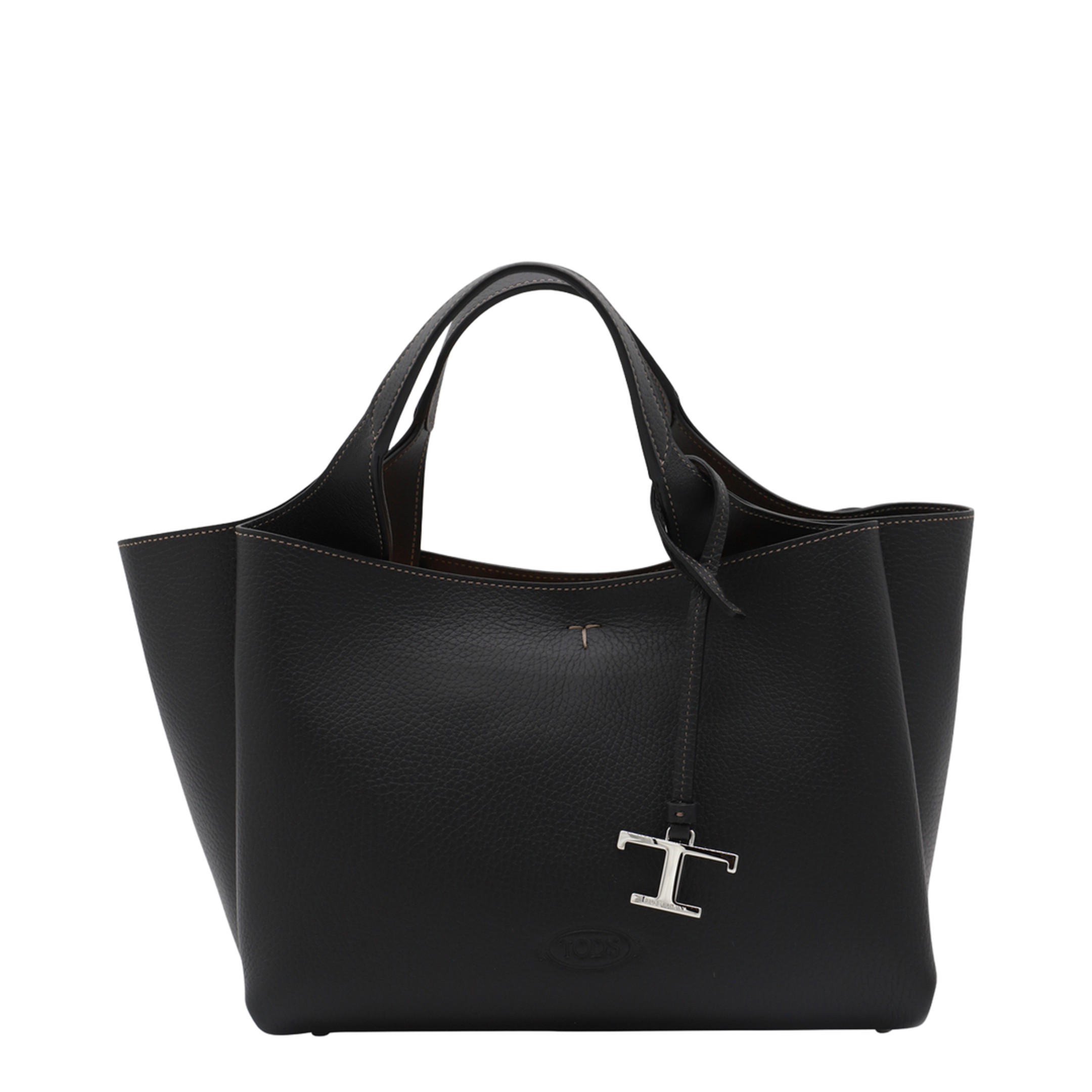 T Timeless Mini Calf Leather Tote - Black