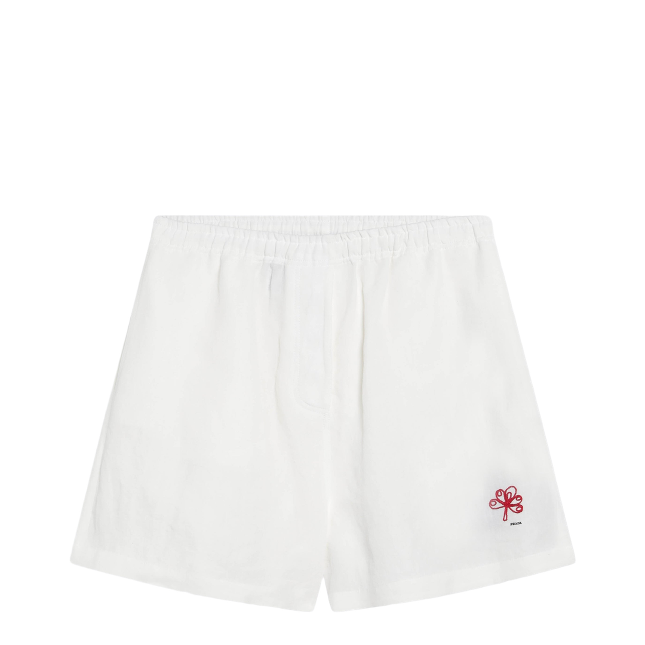MAYFEYR - Prada - White Embroidered Linen Shorts - P248KROOO122GF0009