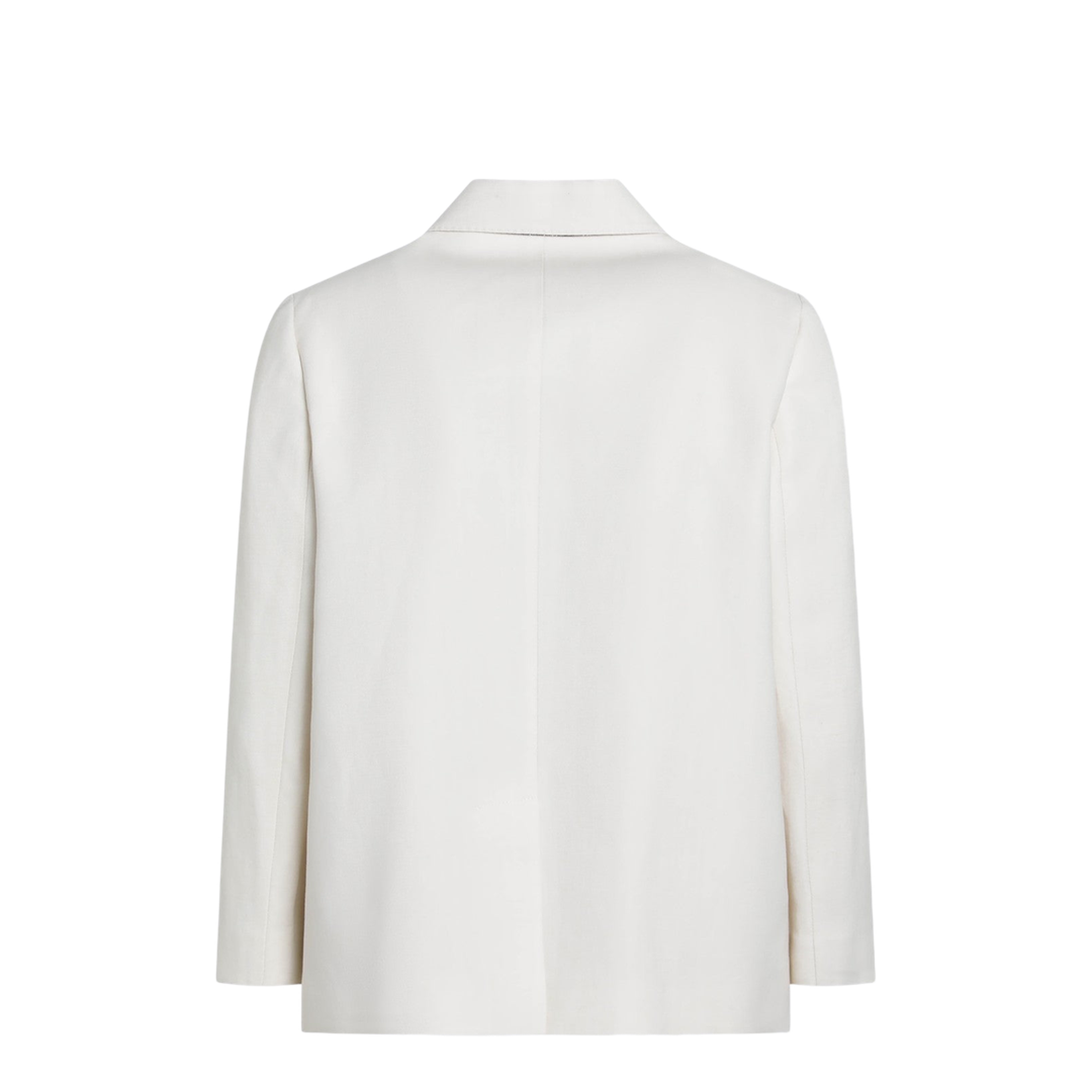 Ivory Fluid Twill Jacket in Viscose and Linen